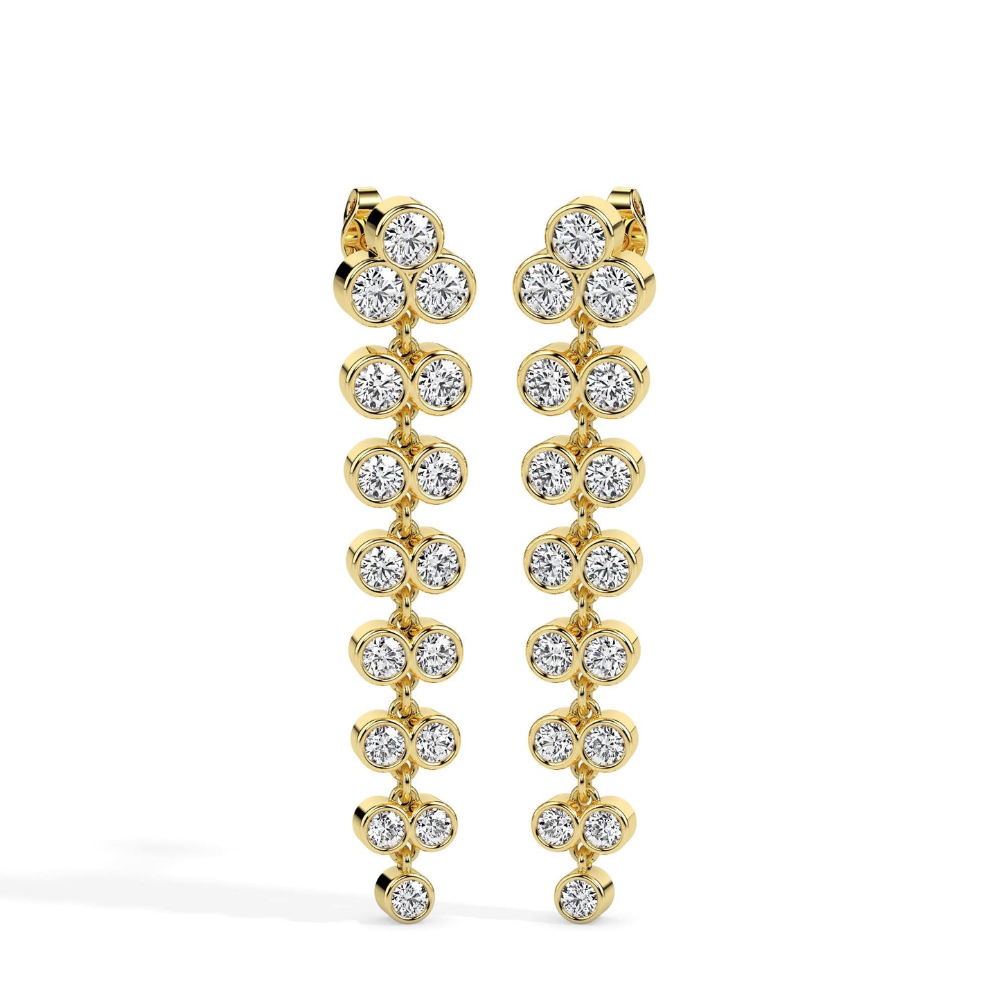 Diamond Cluster Drop Earrings