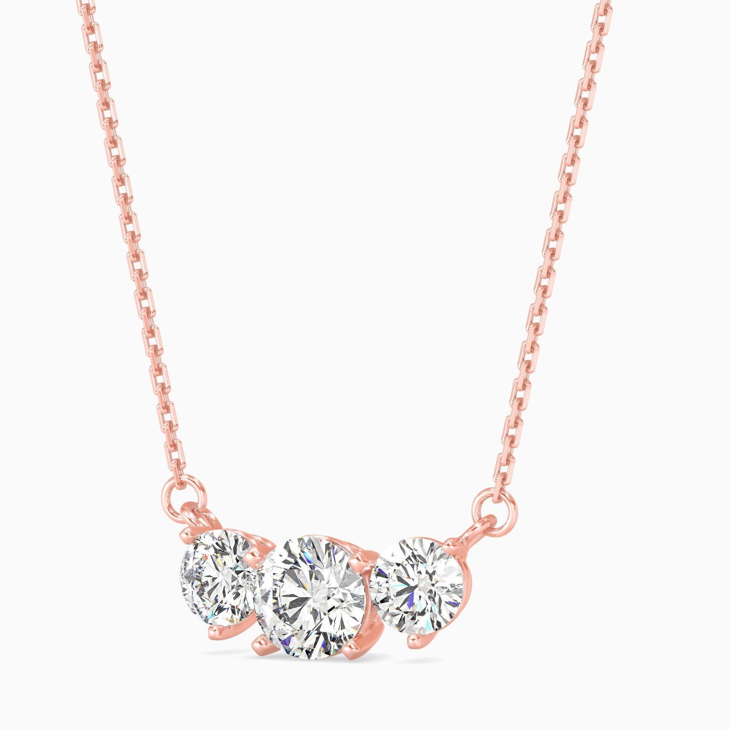 Three Stone Diamond Necklace