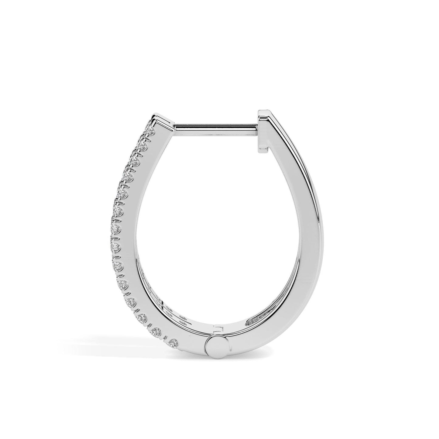 Two Row Diamond Hoop Earrings