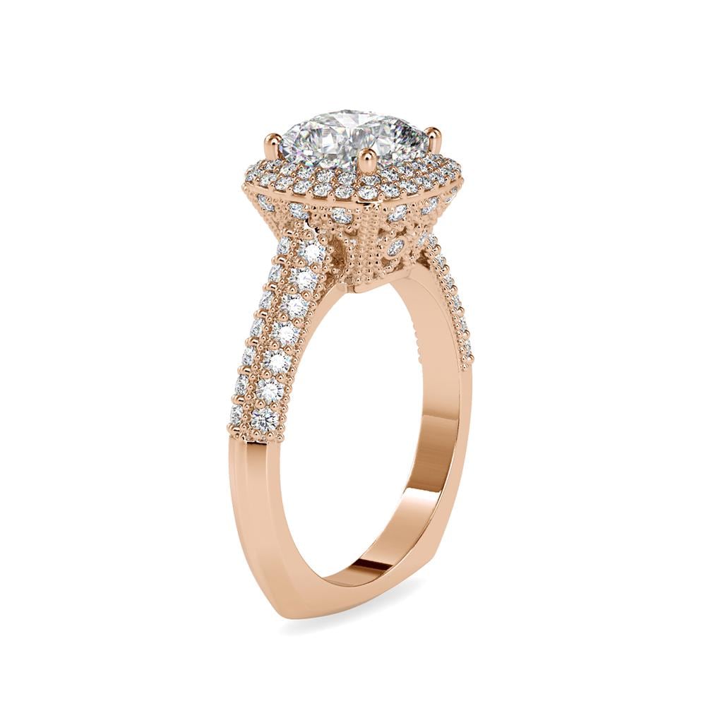 Cushion Cut Double Halo Engagement Ring