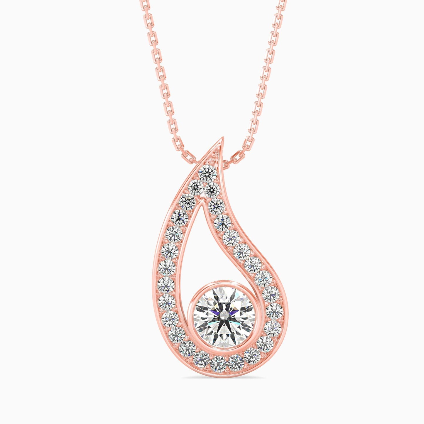 Teardrop Diamond Pendant Necklace