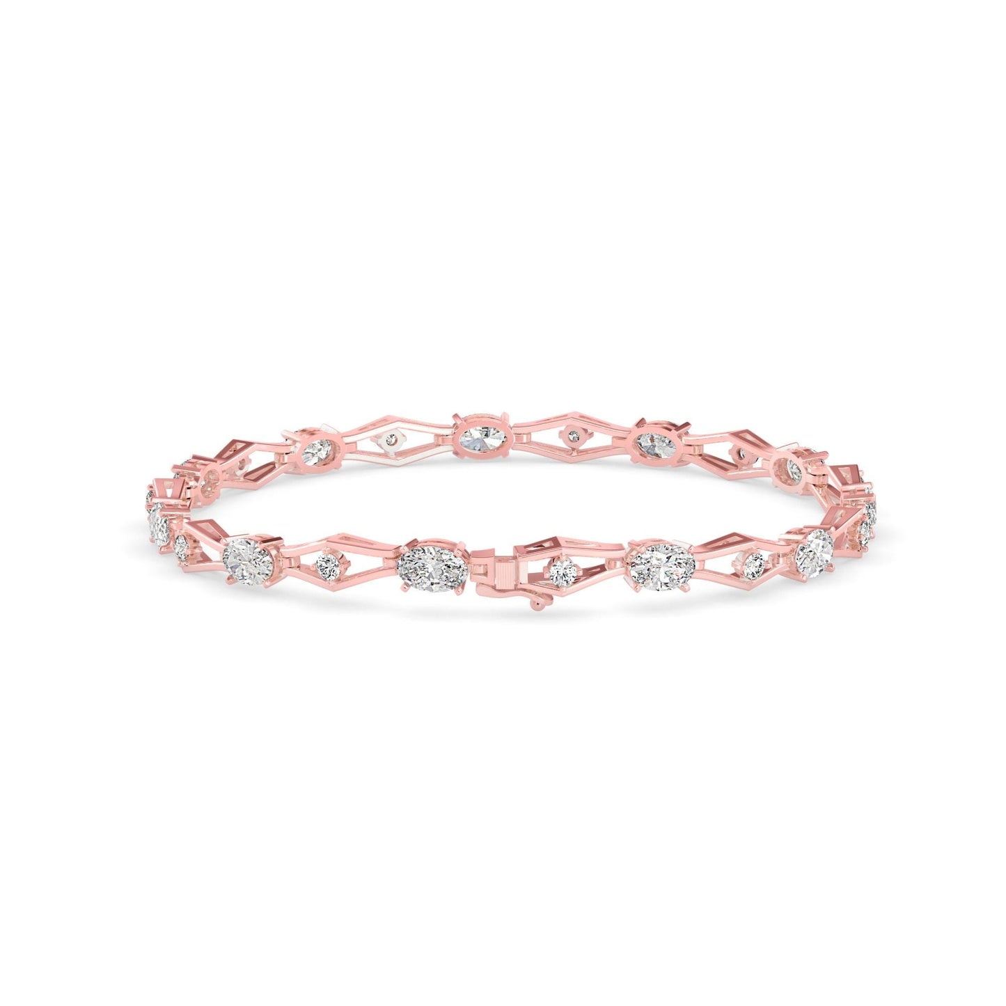 Geometric Diamond Tennis Bracelet