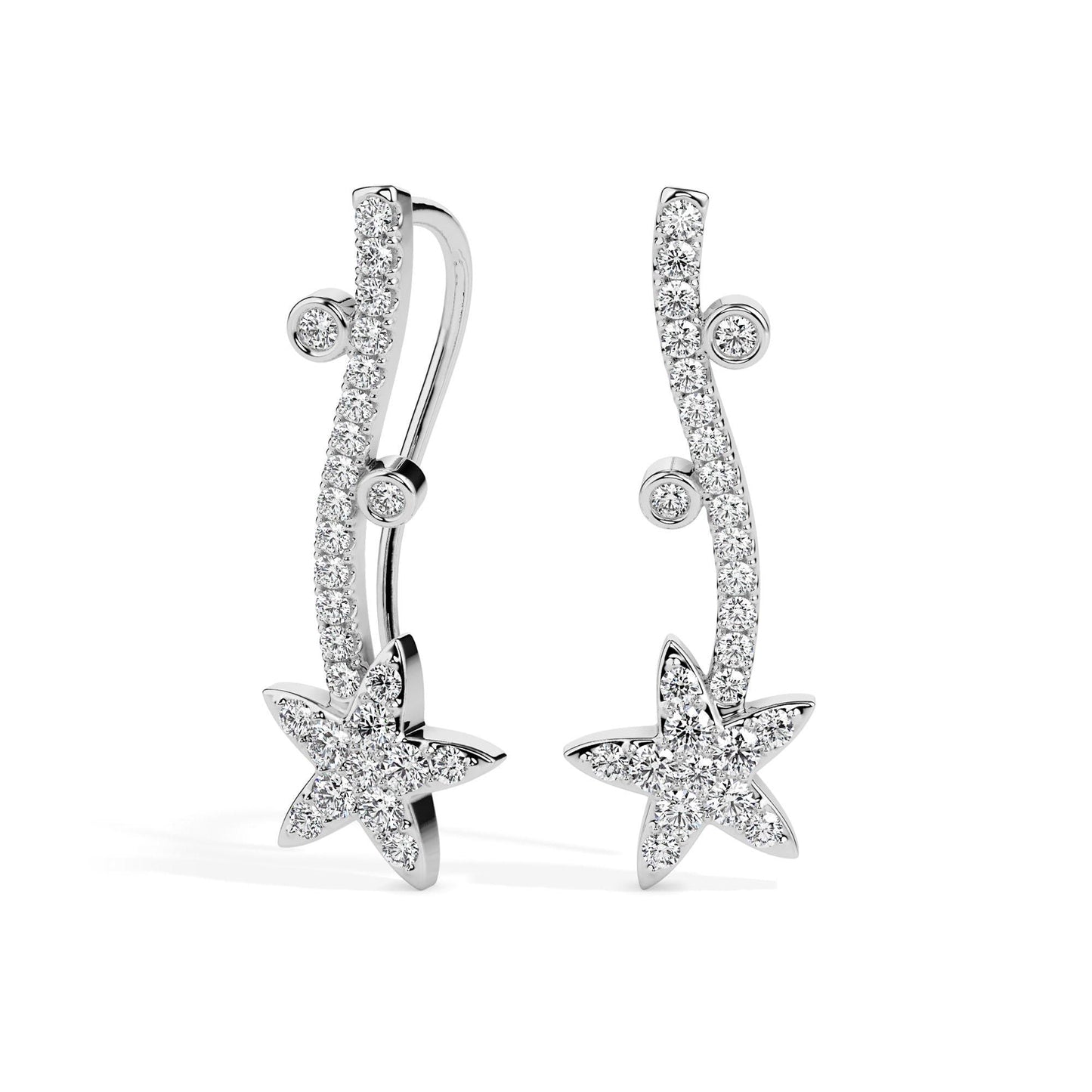 Shooting Star Diamond Climber Earrings
