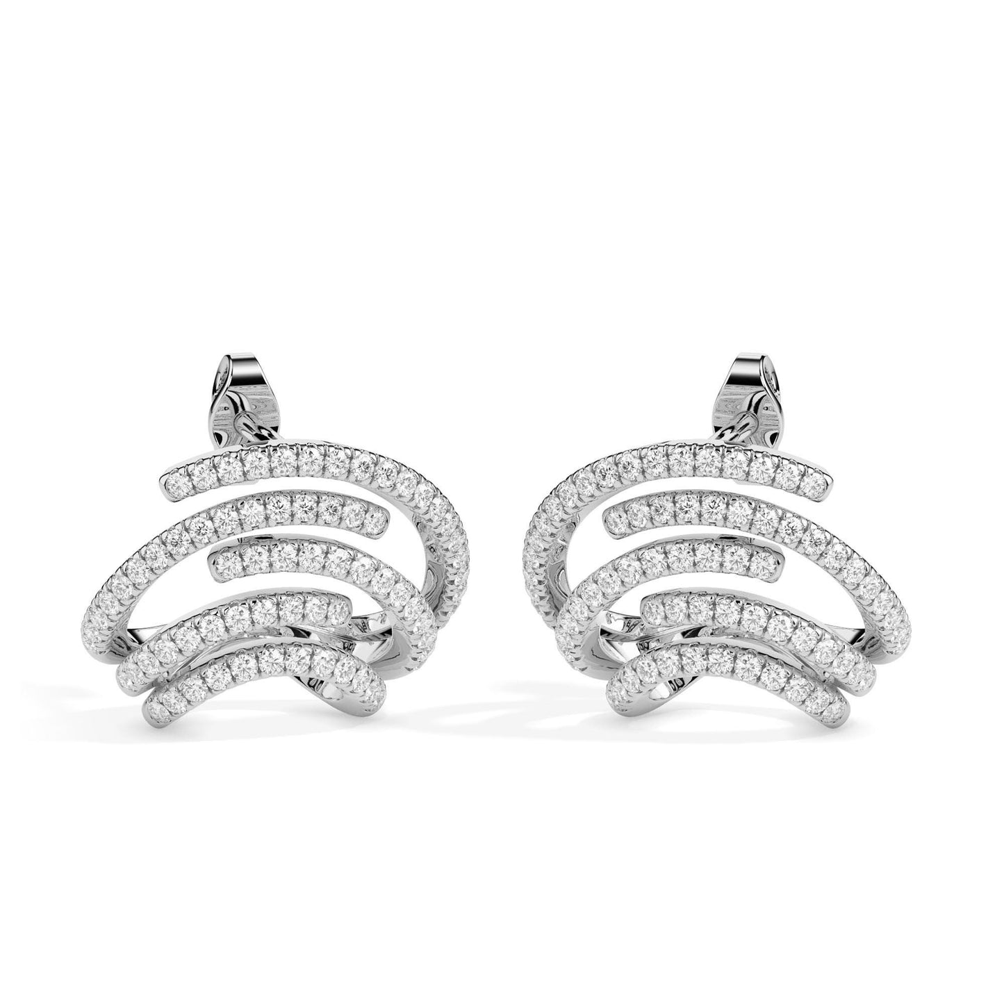 Modern Swirl Diamond Earrings