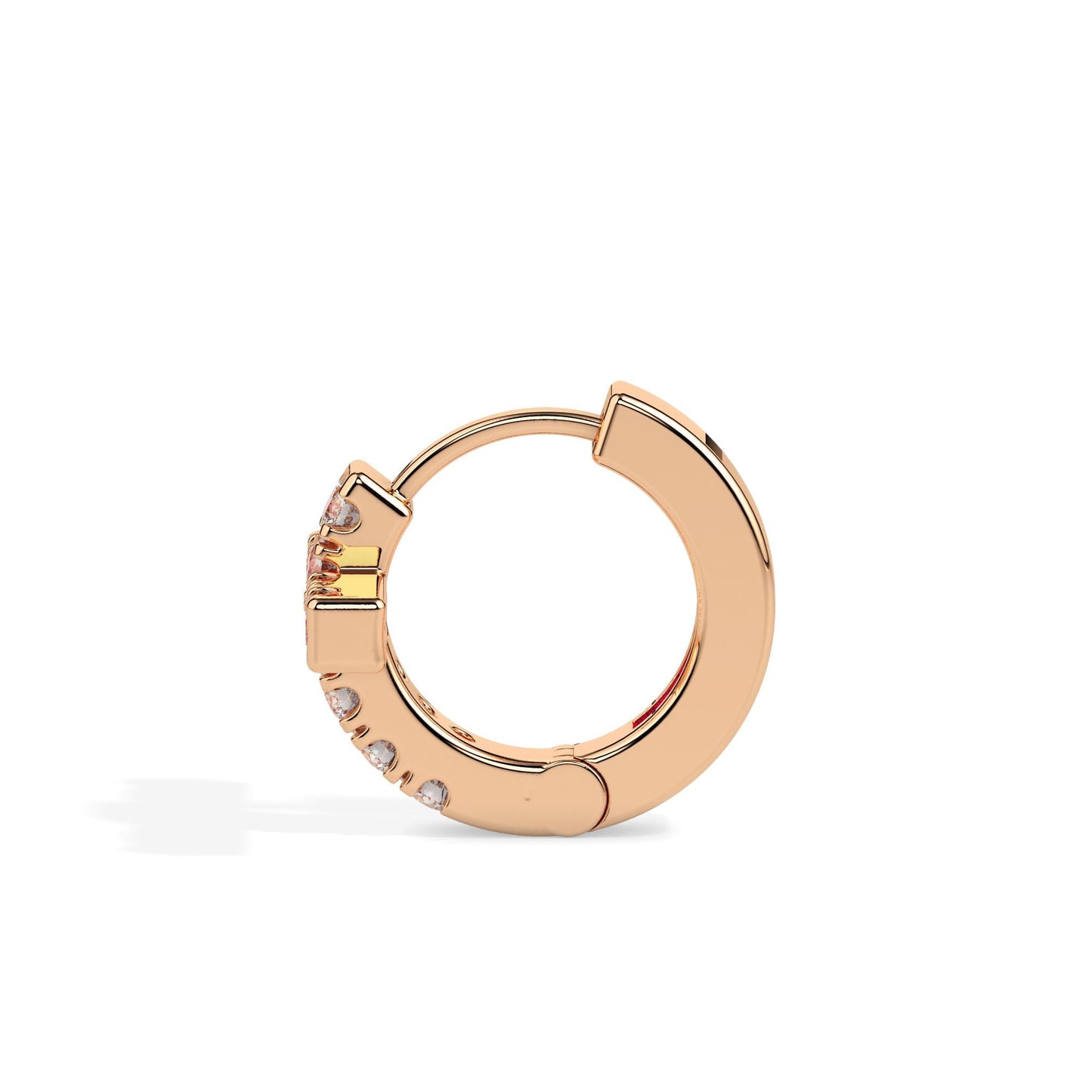 Diamond Cross Huggie Hoop Earrings