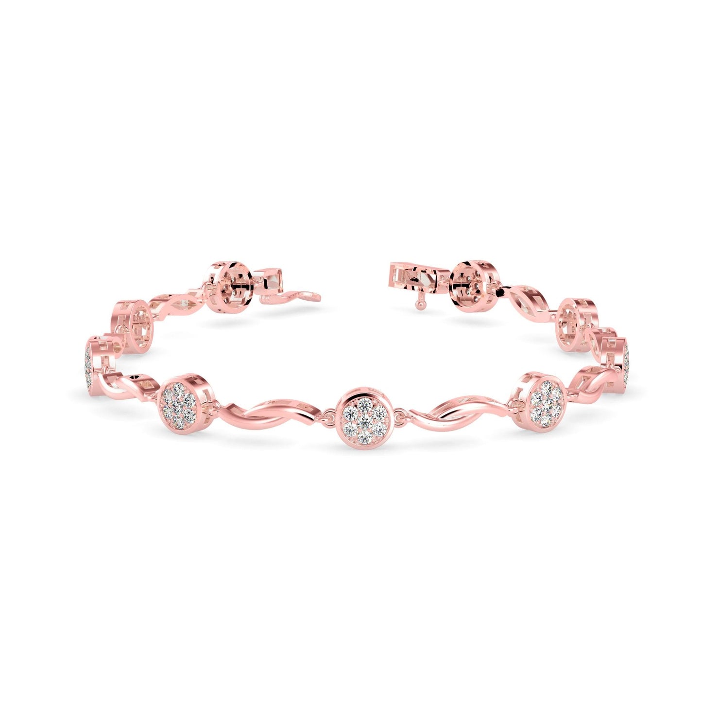 Twist Round Diamond Bracelet