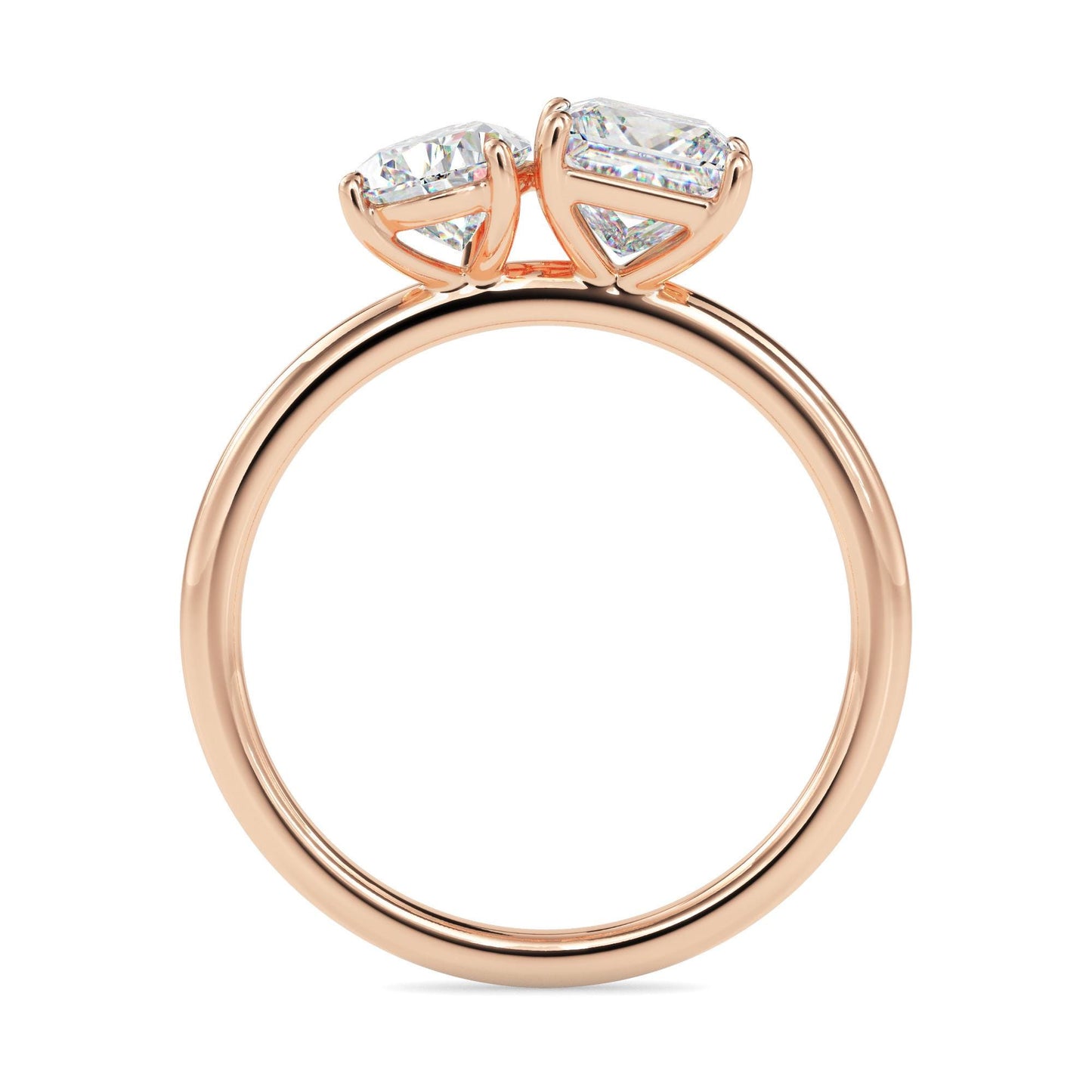 Pear and Princess Cut Toi et Moi Ring