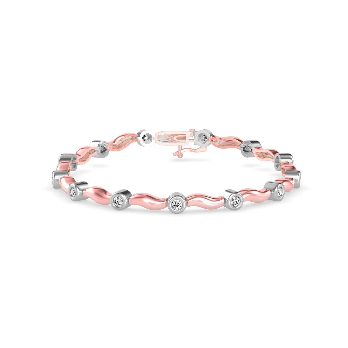 Wave Bezel Diamond Bracelet