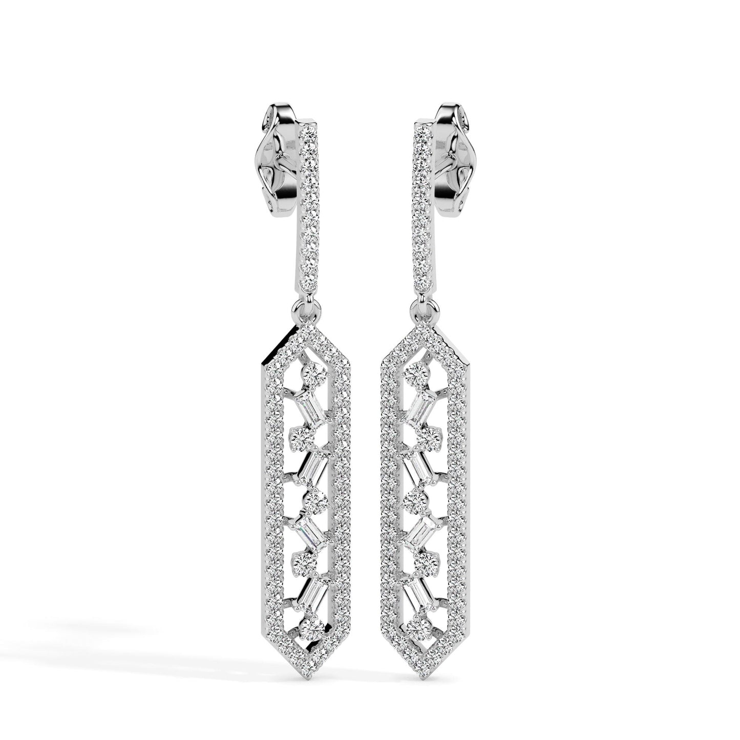 Glamour Prism Baguette Drop Earrings