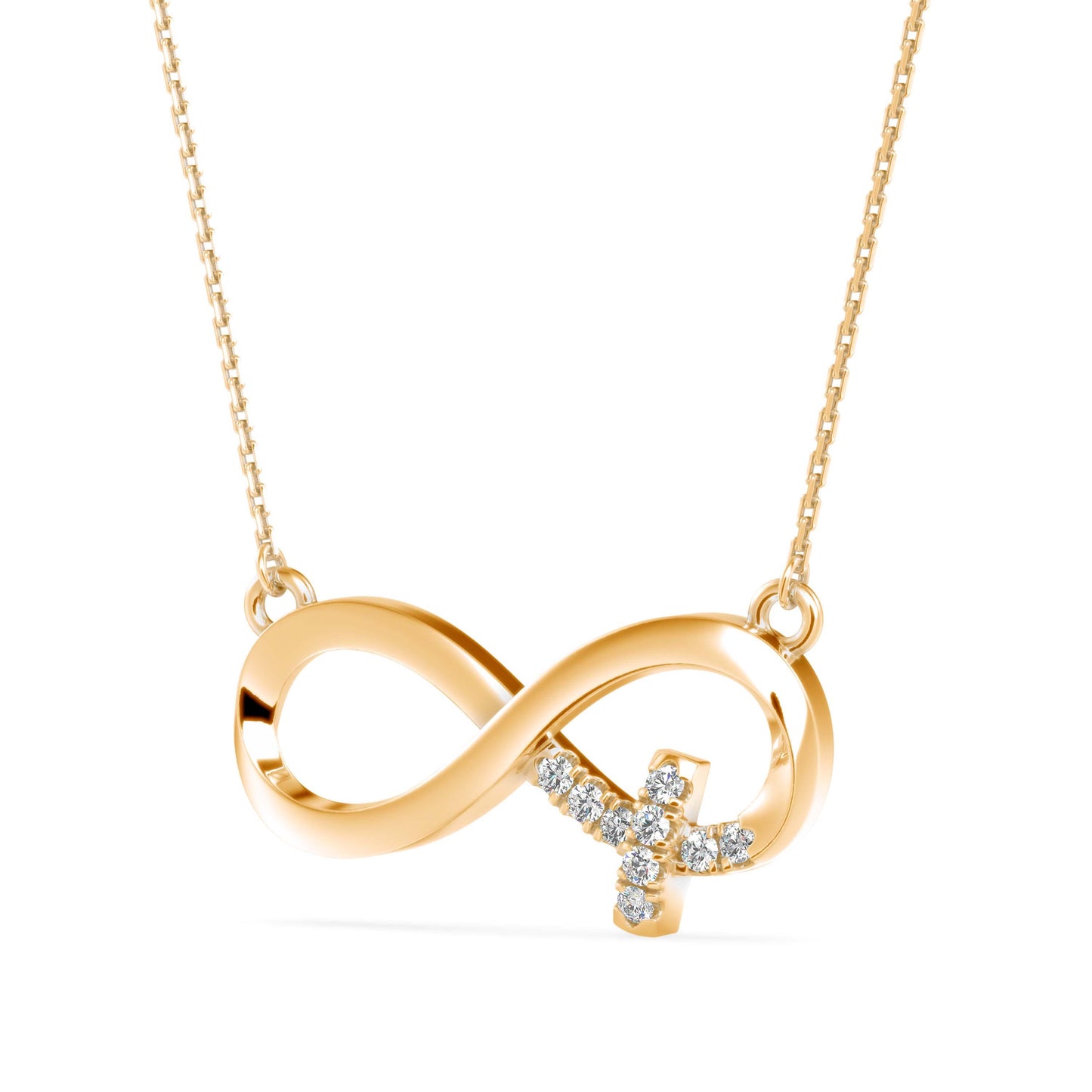 Infinity Cross Diamond Pendant Necklace