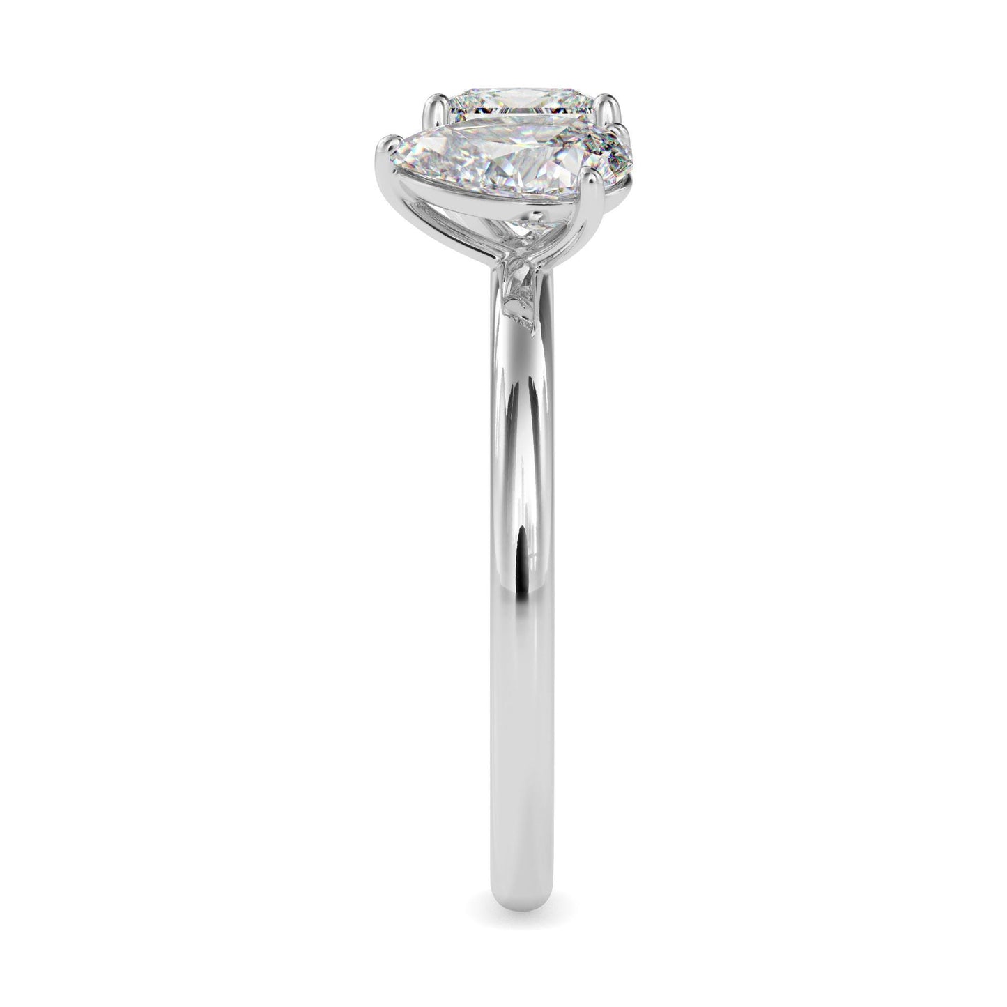 Pear and Princess Cut Toi et Moi Ring