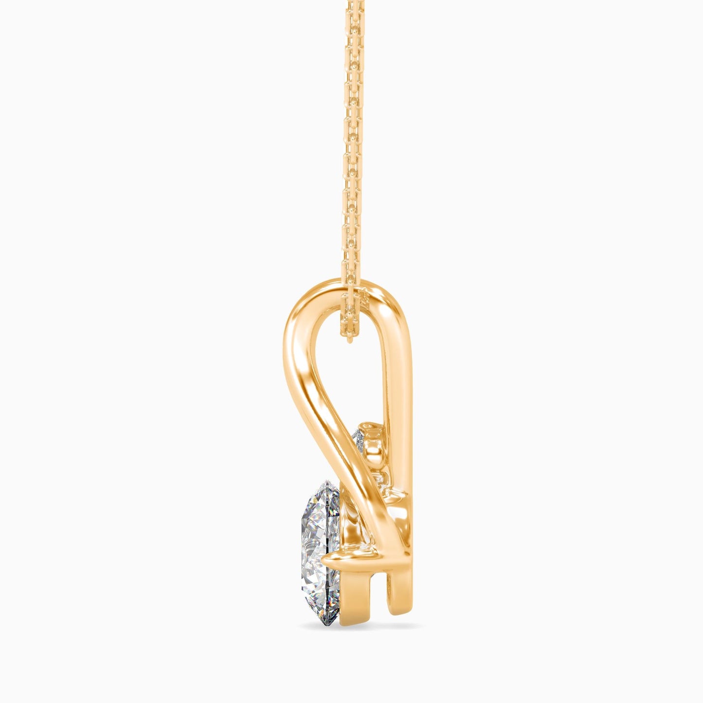 Heart Swirl Two-Stone Diamond Pendant Necklace