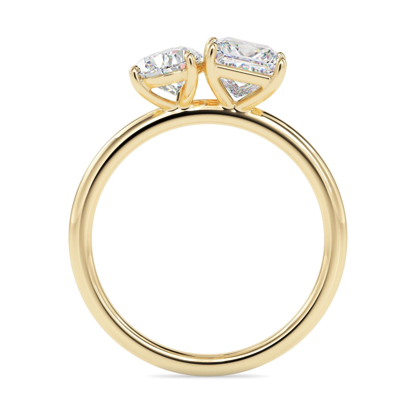 Pear and Princess Cut Toi et Moi Ring
