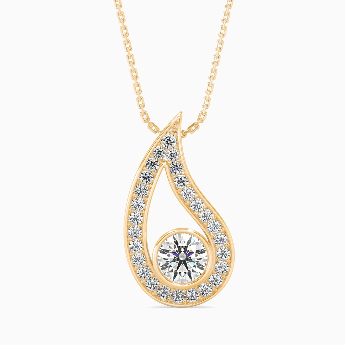 Teardrop Diamond Pendant Necklace