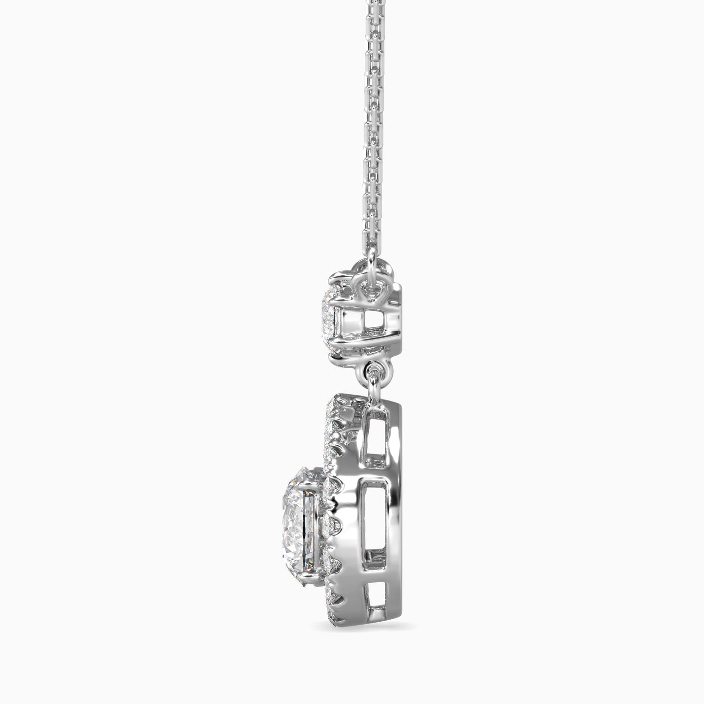 Teardrop Halo Diamond Pendant Necklace