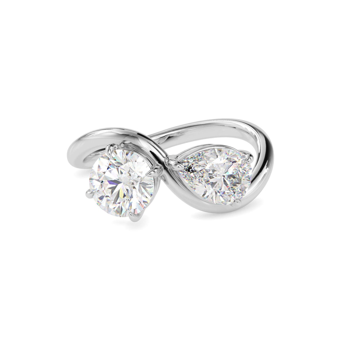 Round & Pear Cut Toi et Moi Ring