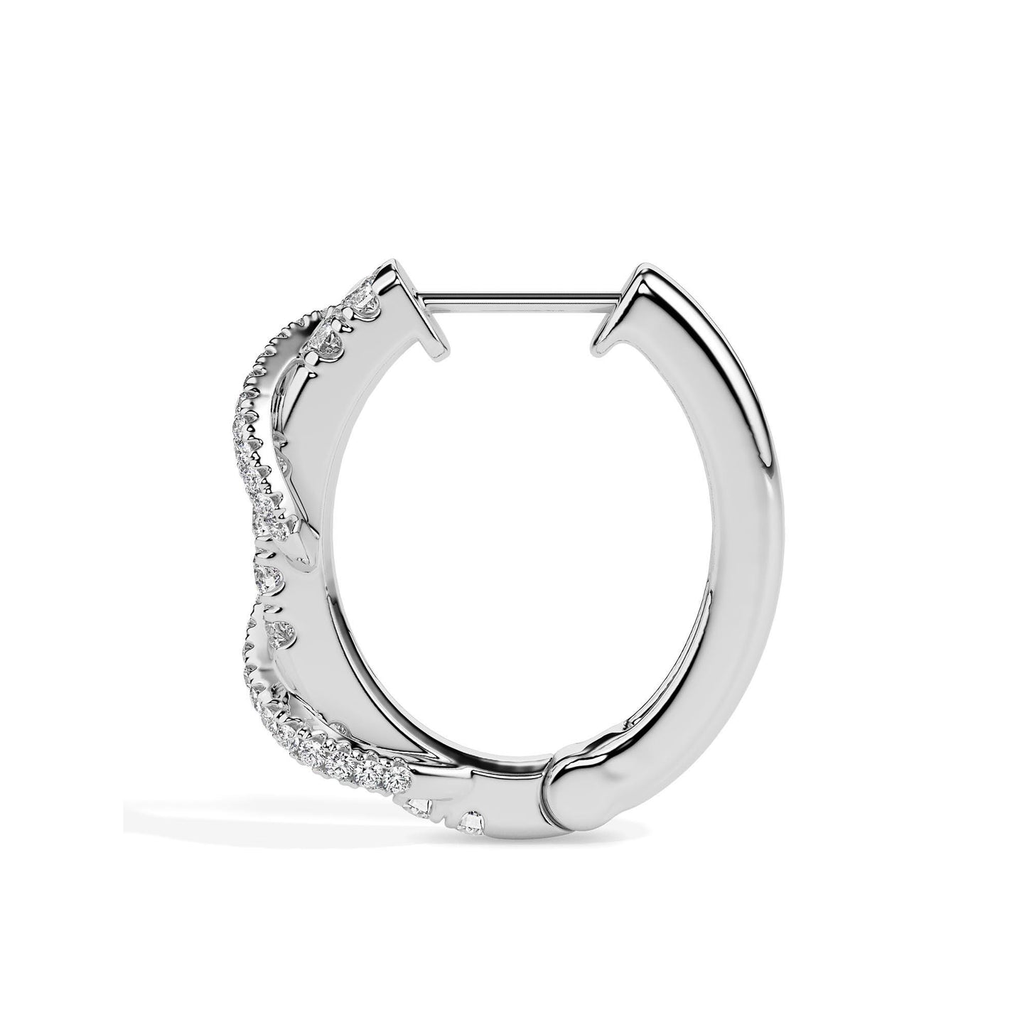 Diamond Twist Hoop Earrings in Elegant Spiral Design