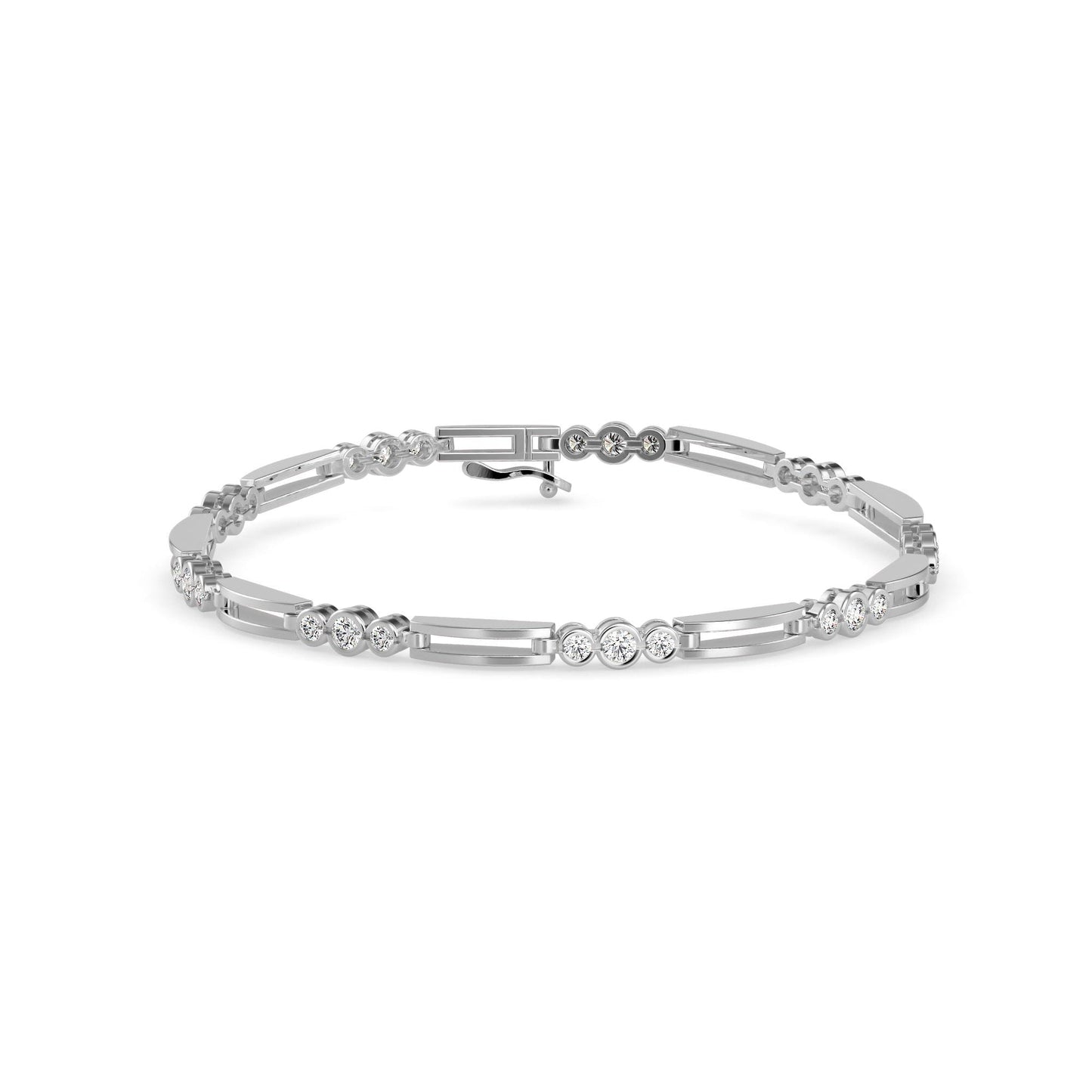 Modern Dual Bar Diamond Tennis Bracelet