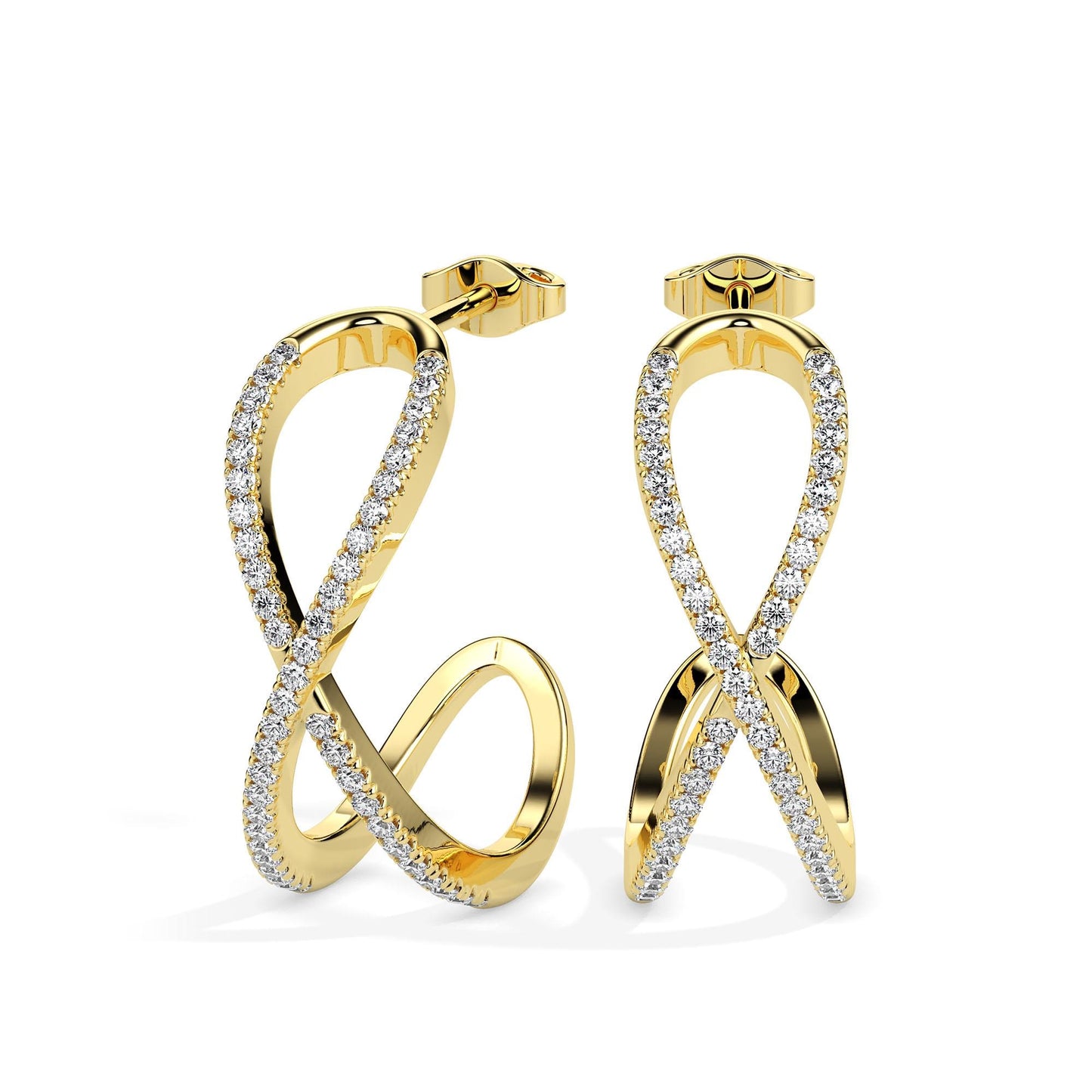Infinity Twist Diamond Hoop Earrings