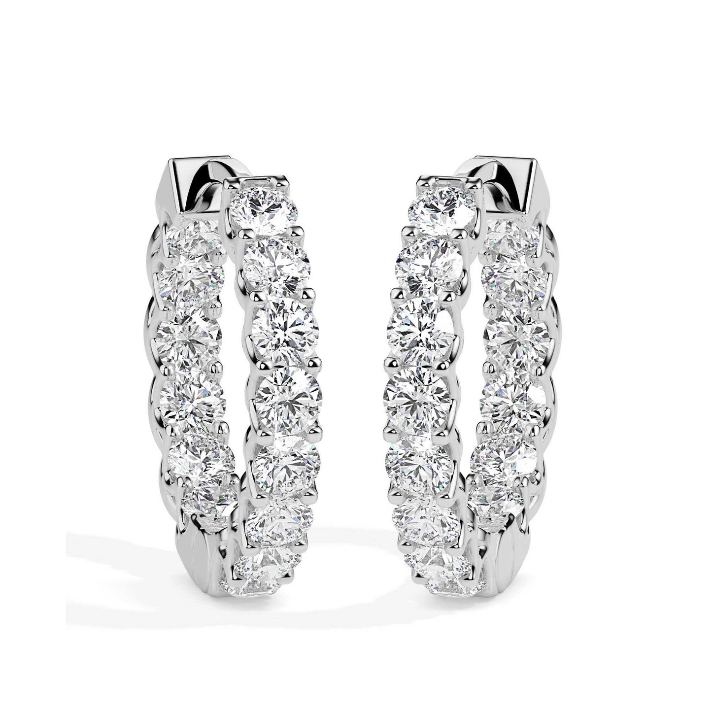Diamond Inside Out Hoop Earrings