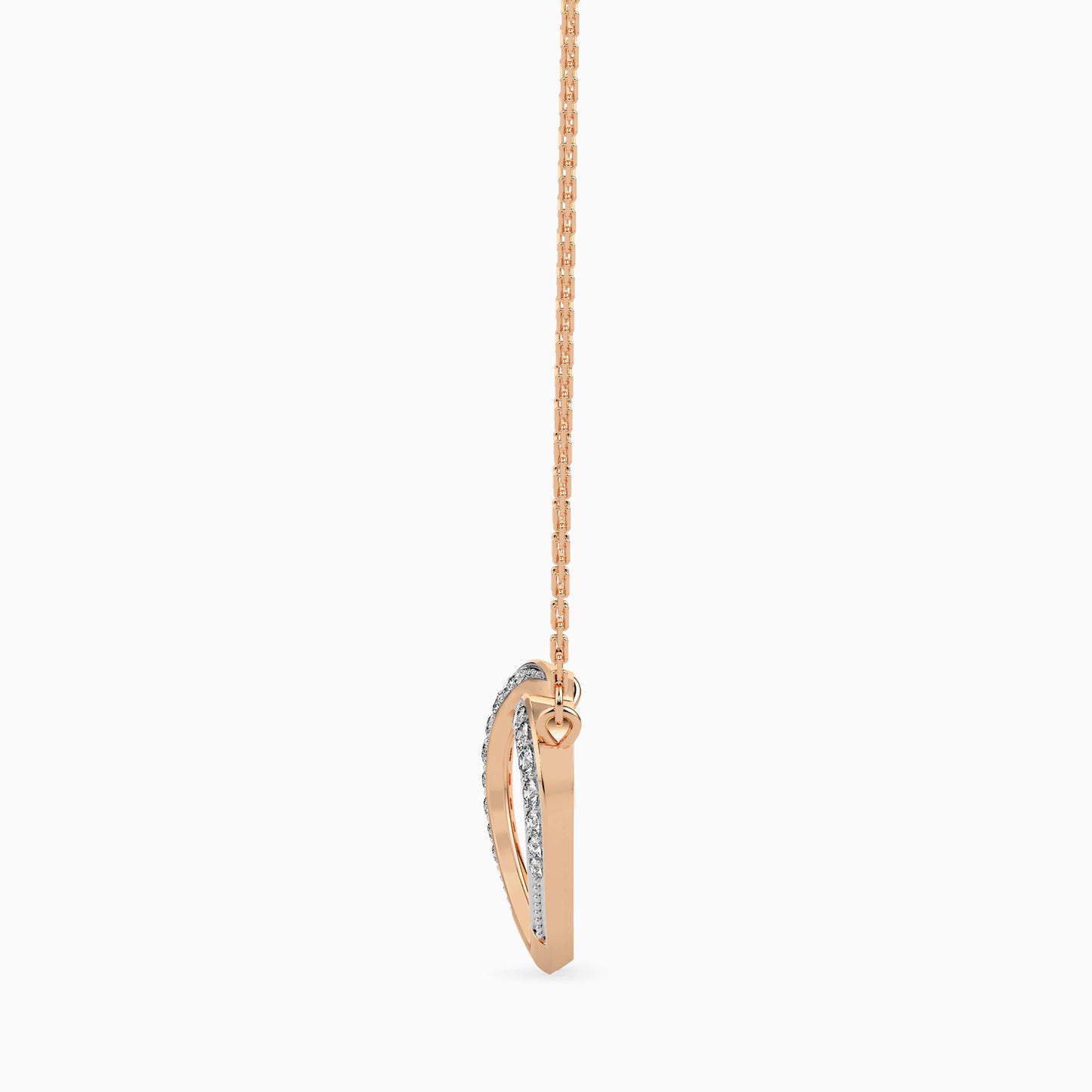 Interlocking Hearts Diamond Pendant Necklace