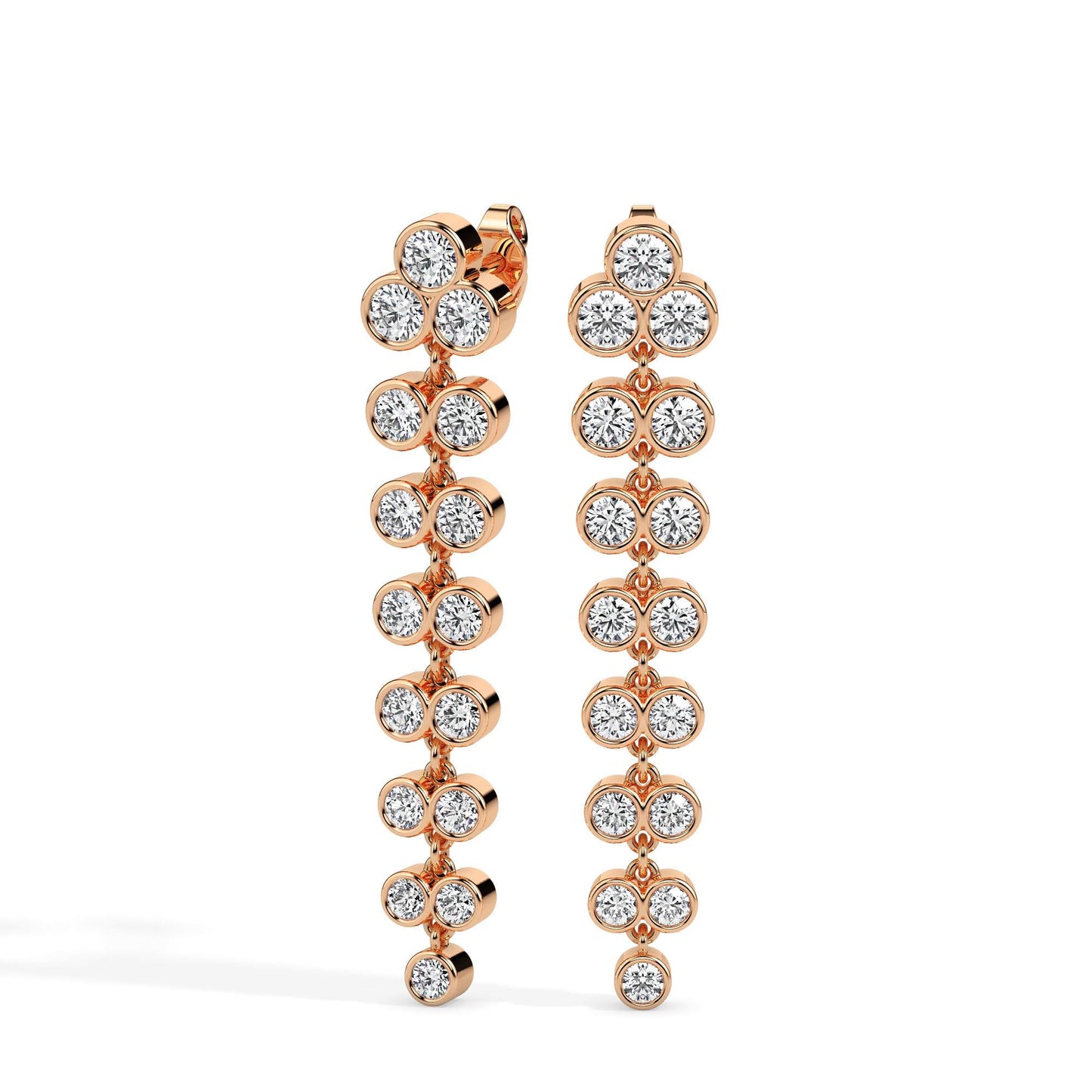 Diamond Cluster Drop Earrings