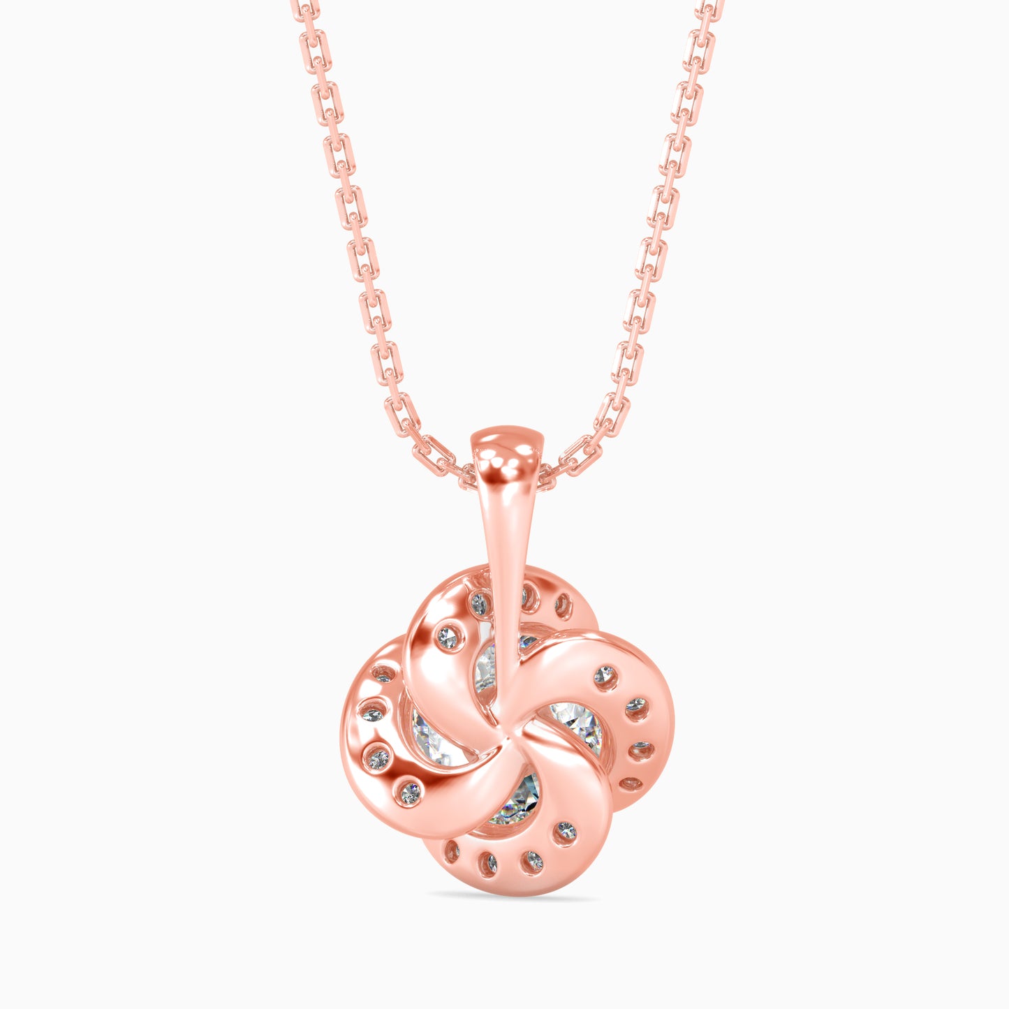 Diamond Flower Halo Pendant Necklace