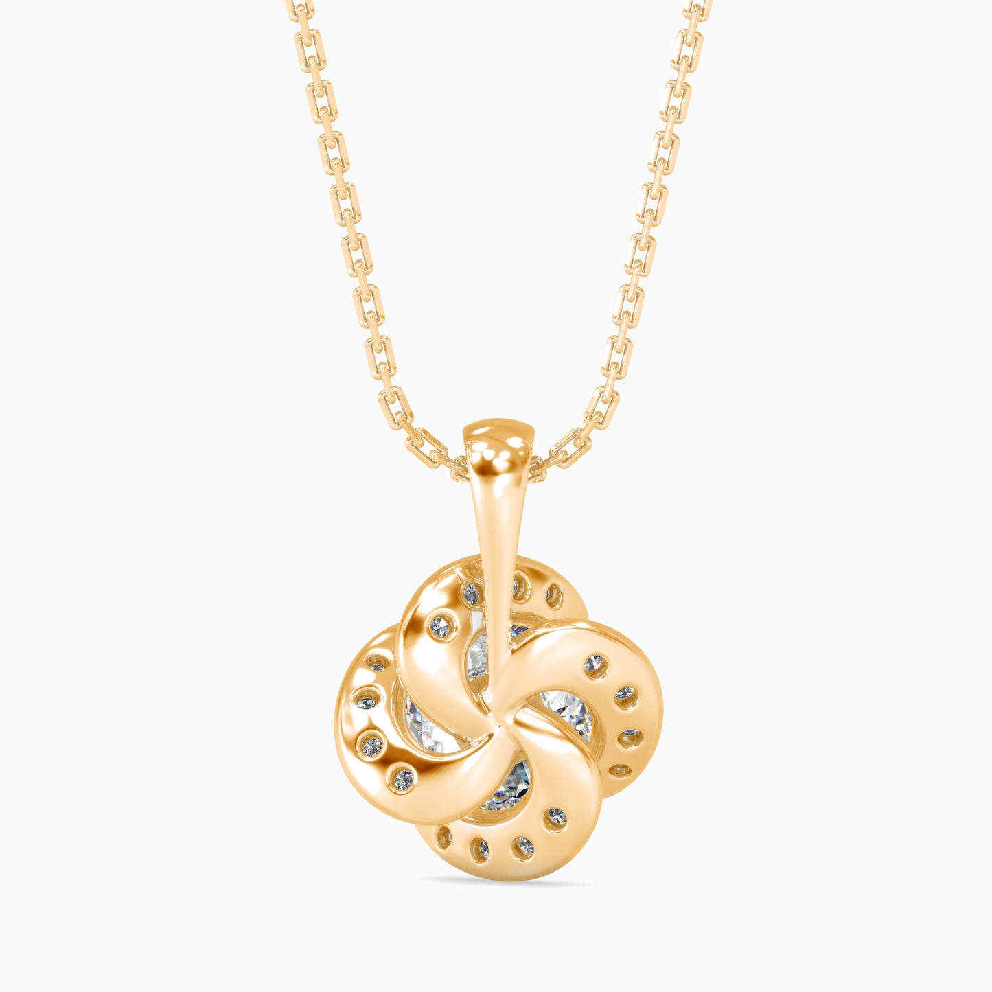 Diamond Flower Halo Pendant Necklace