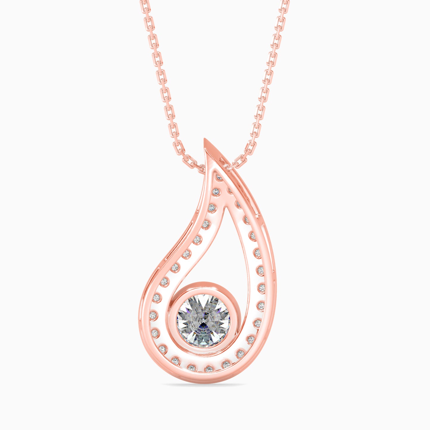 Teardrop Diamond Pendant Necklace