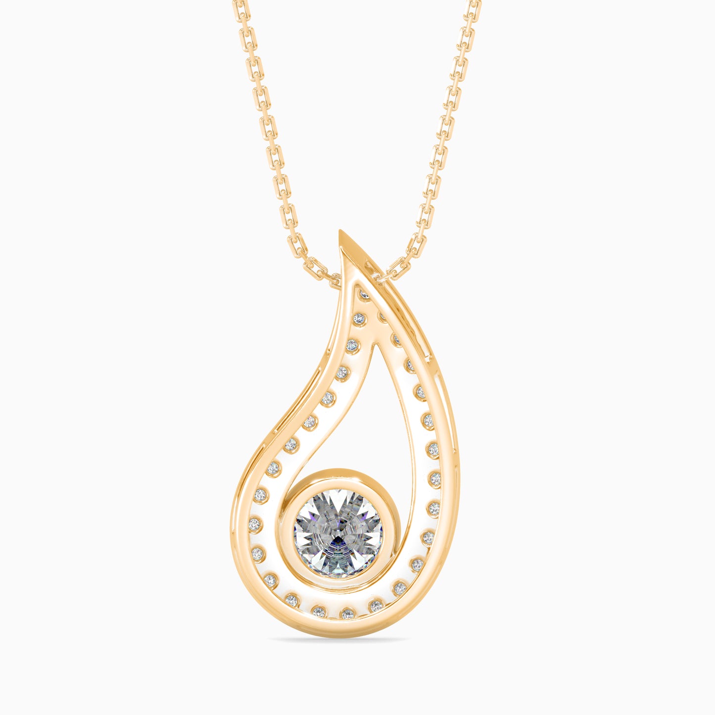 Teardrop Diamond Pendant Necklace