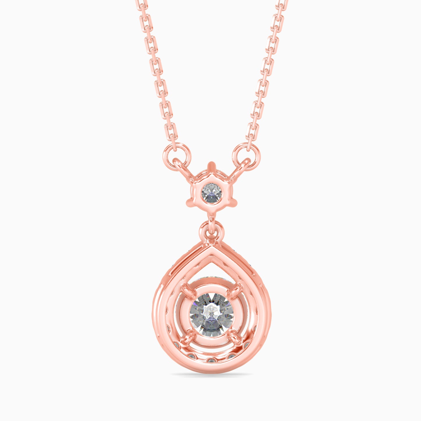 Teardrop Halo Diamond Pendant Necklace