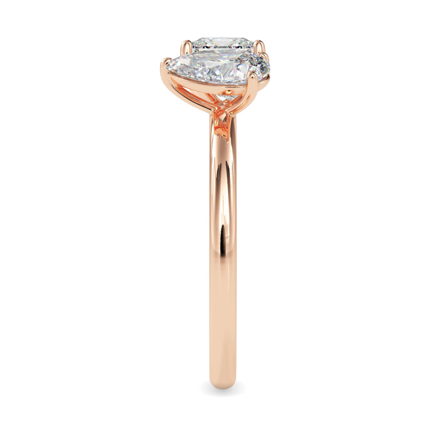 Pear and Princess Cut Toi et Moi Ring