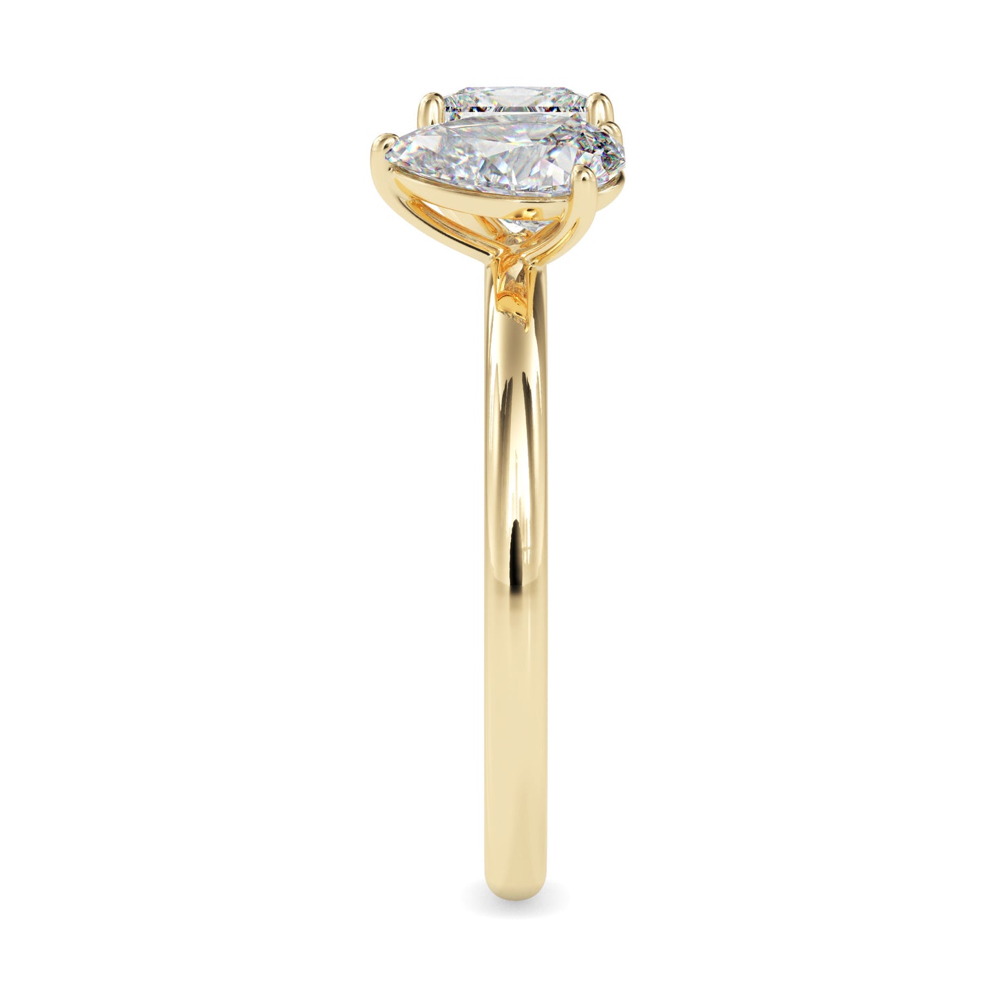 Pear and Princess Cut Toi et Moi Ring