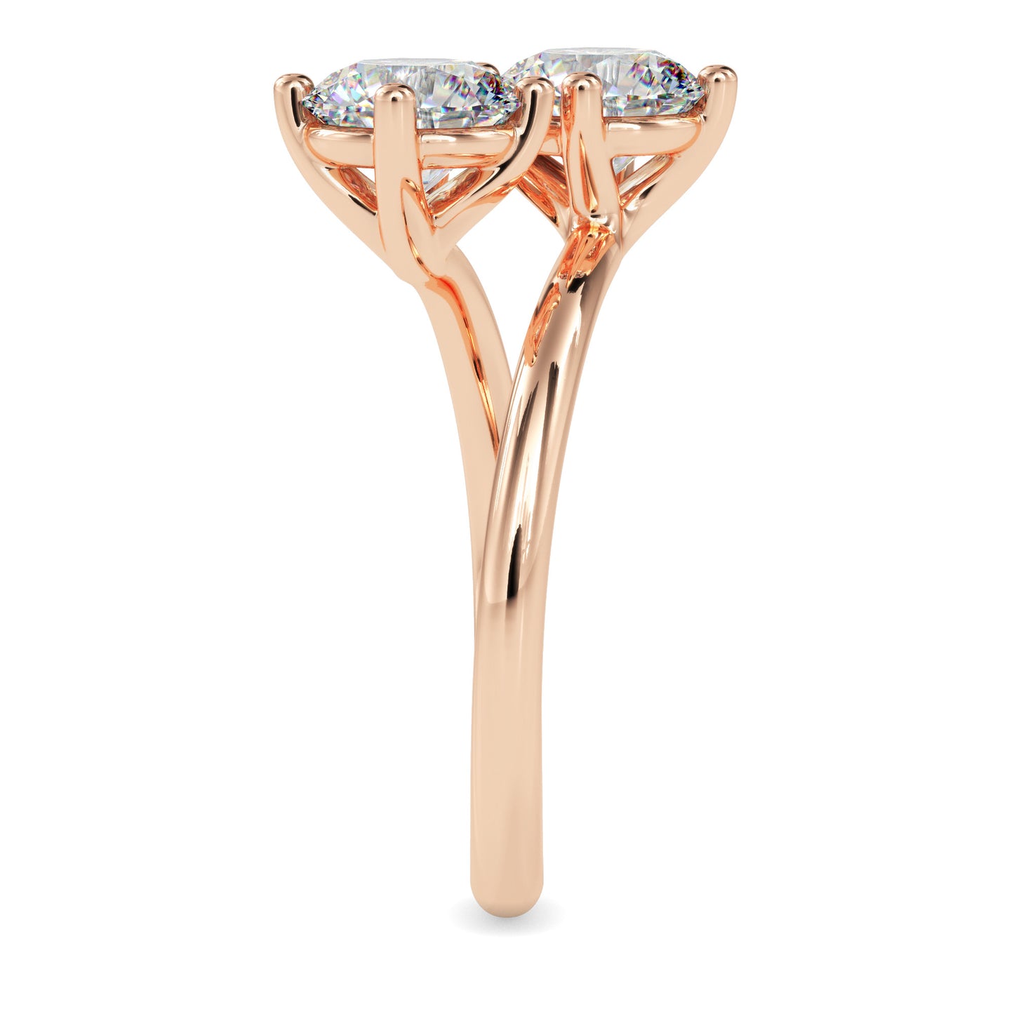 Double Round Cut Toi et Moi Ring
