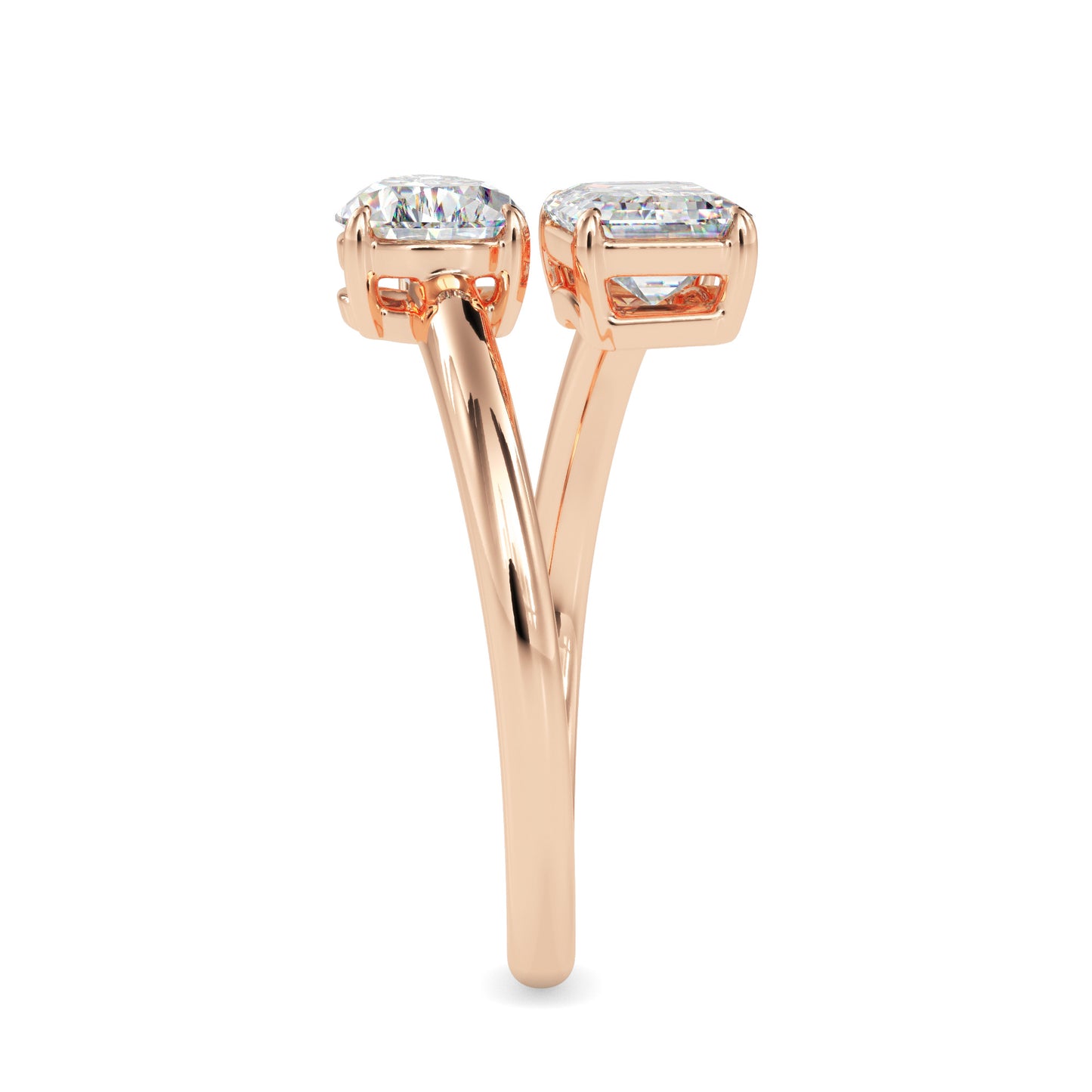 Pear and Emerald Cut Toi et Moi Ring