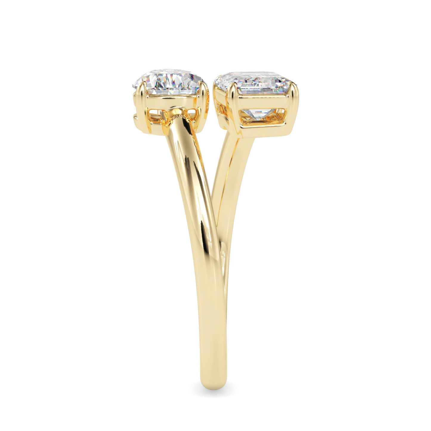 Pear and Emerald Cut Toi et Moi Ring