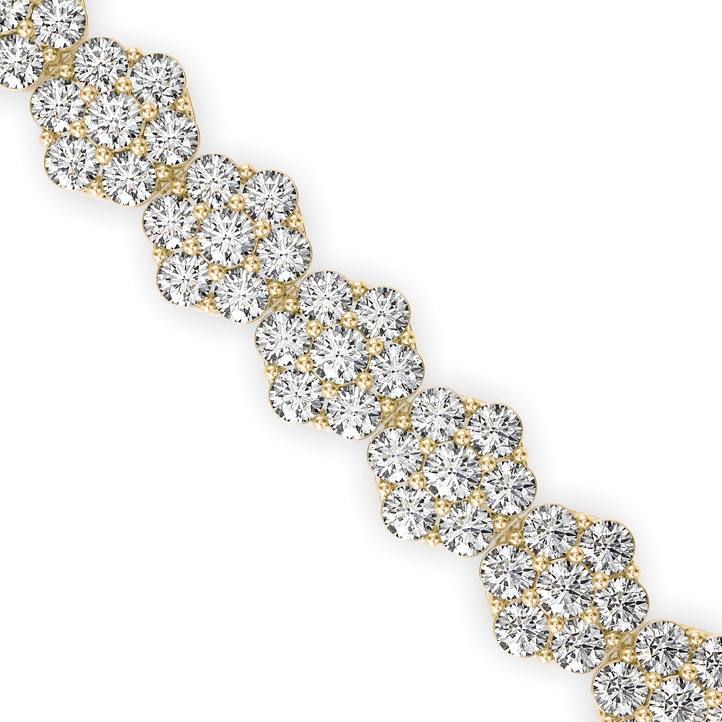 Diamond Cluster Tennis Bracelet