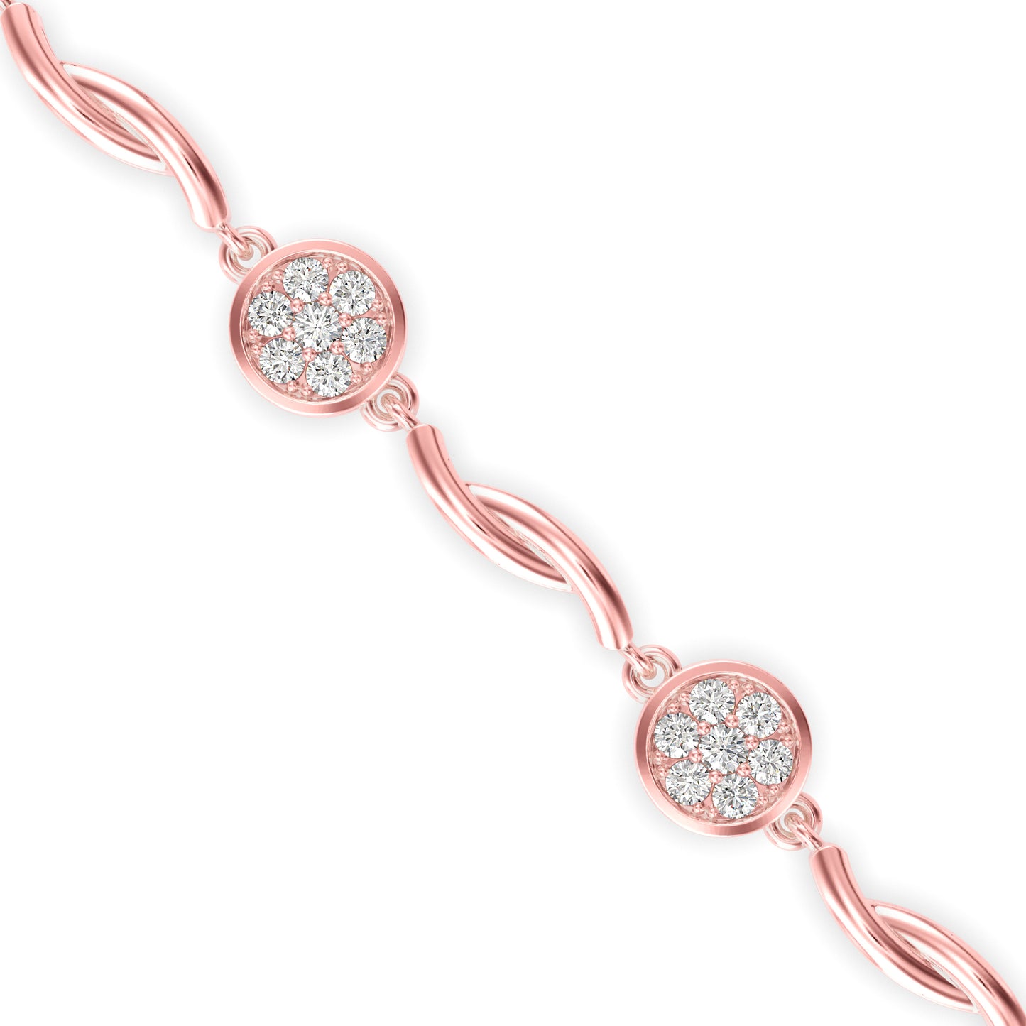 Twist Round Diamond Bracelet