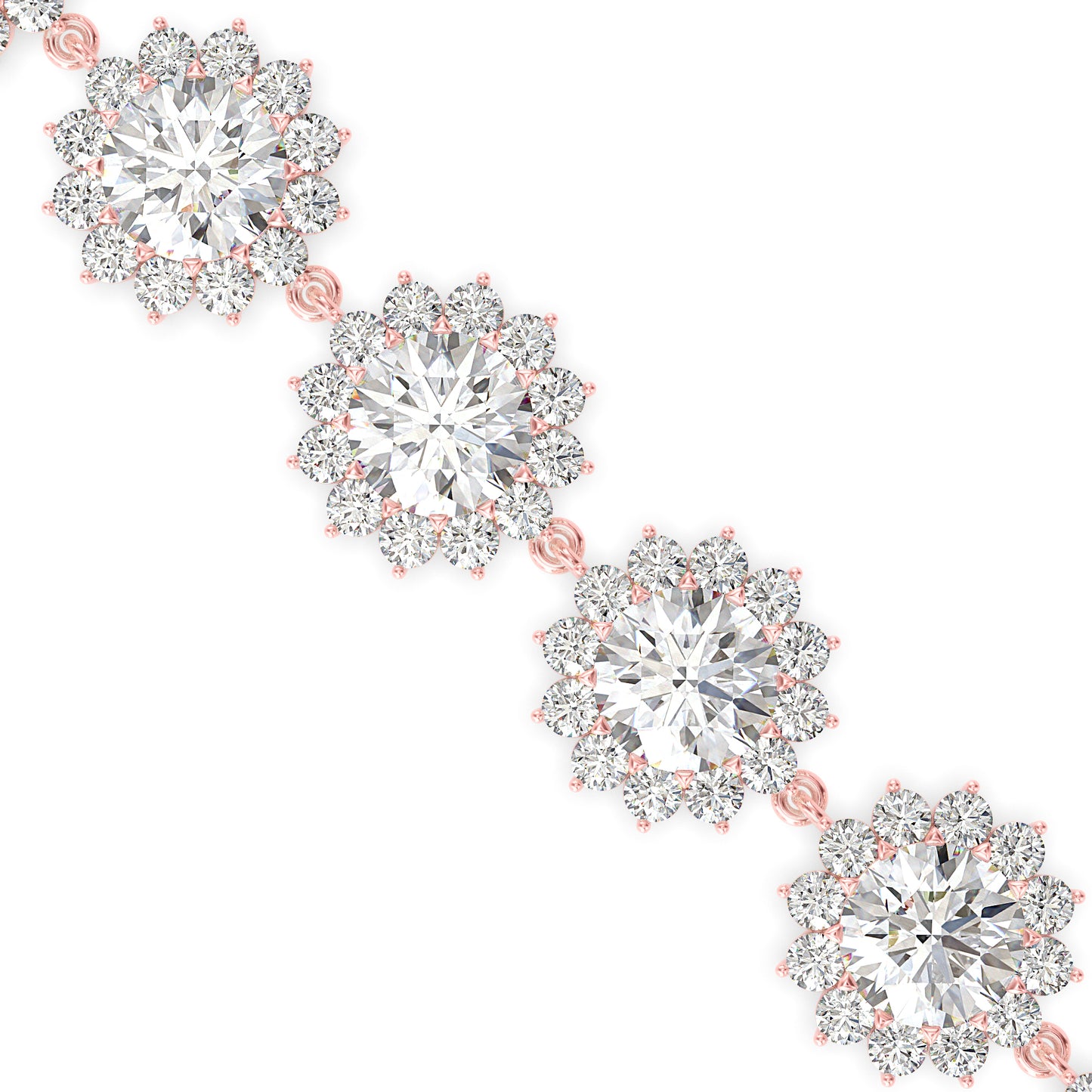 Floral Halo Diamond Bracelet