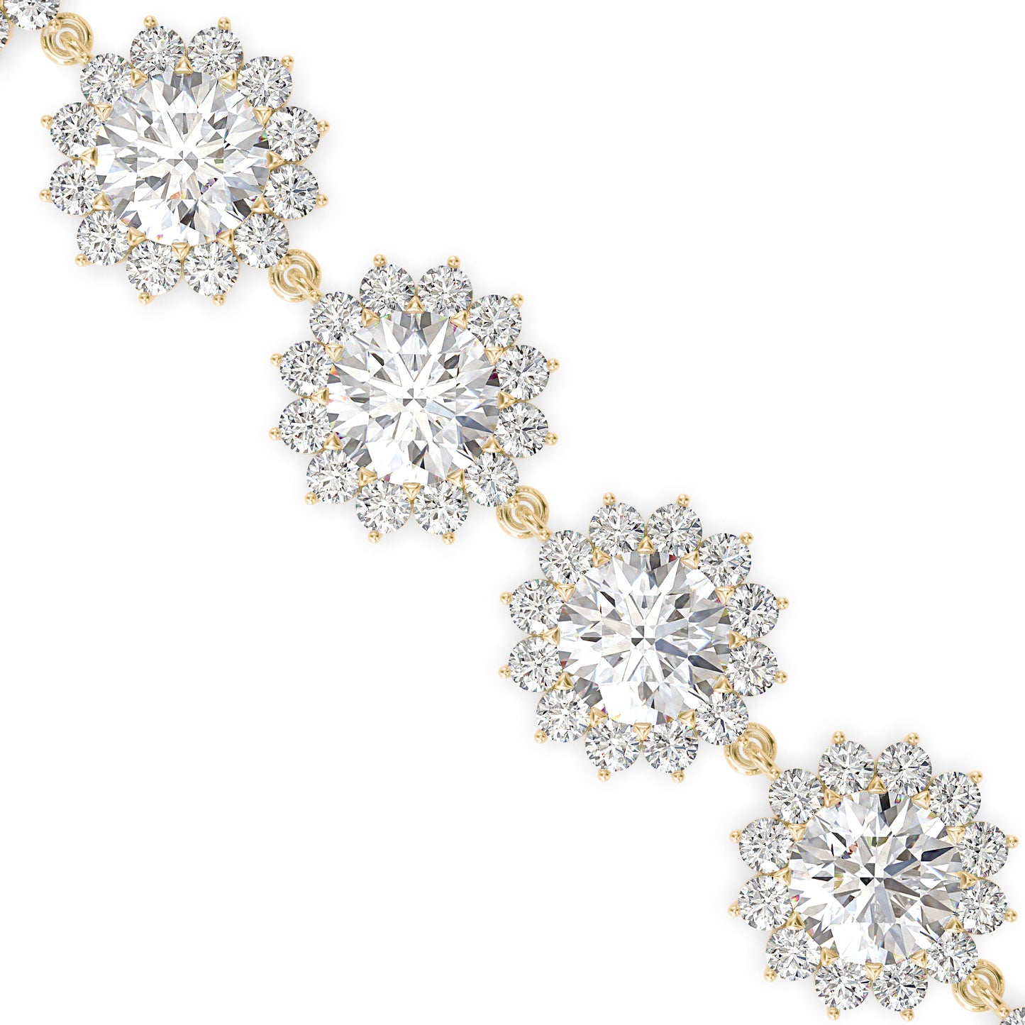 Floral Halo Diamond Bracelet