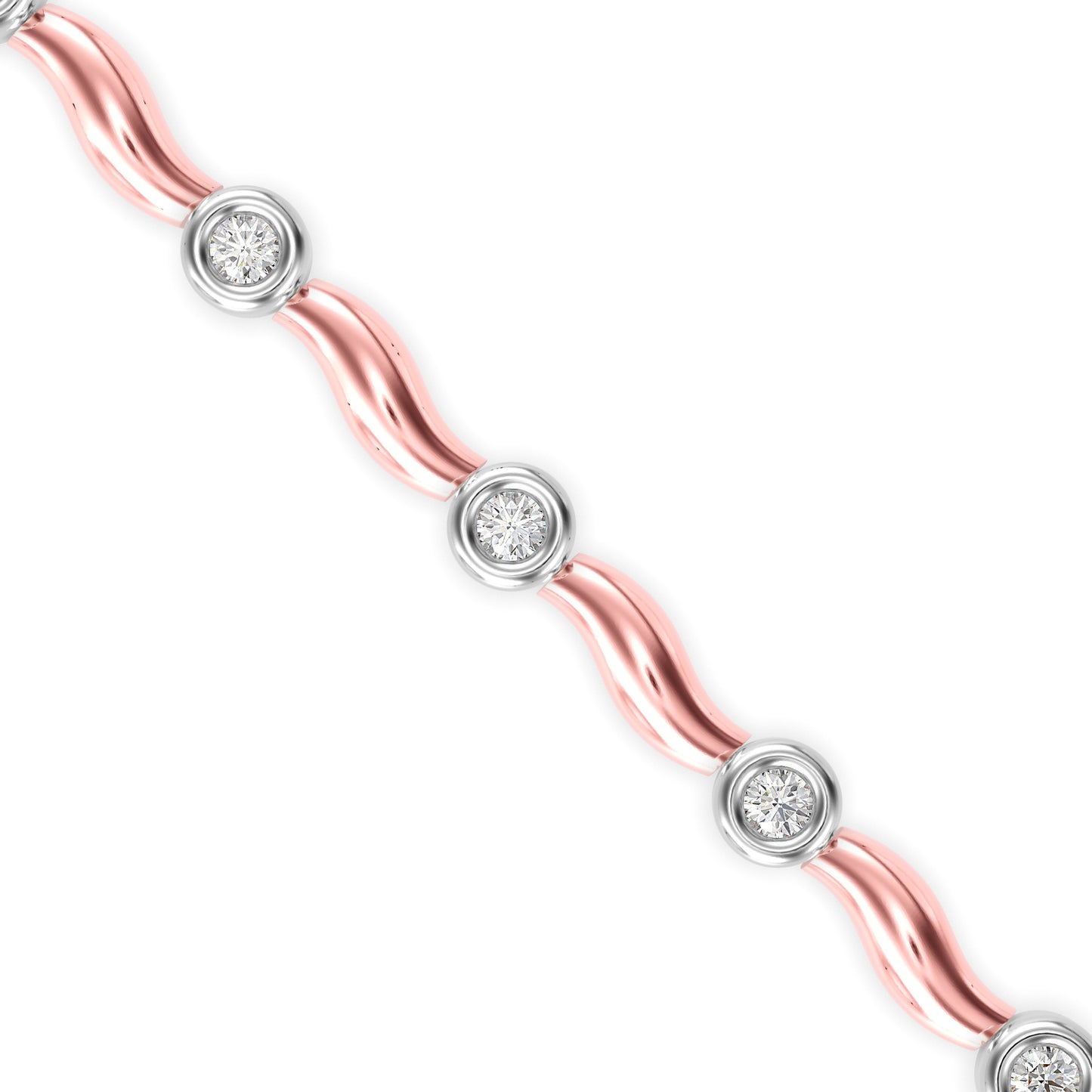 Wave Bezel Diamond Bracelet