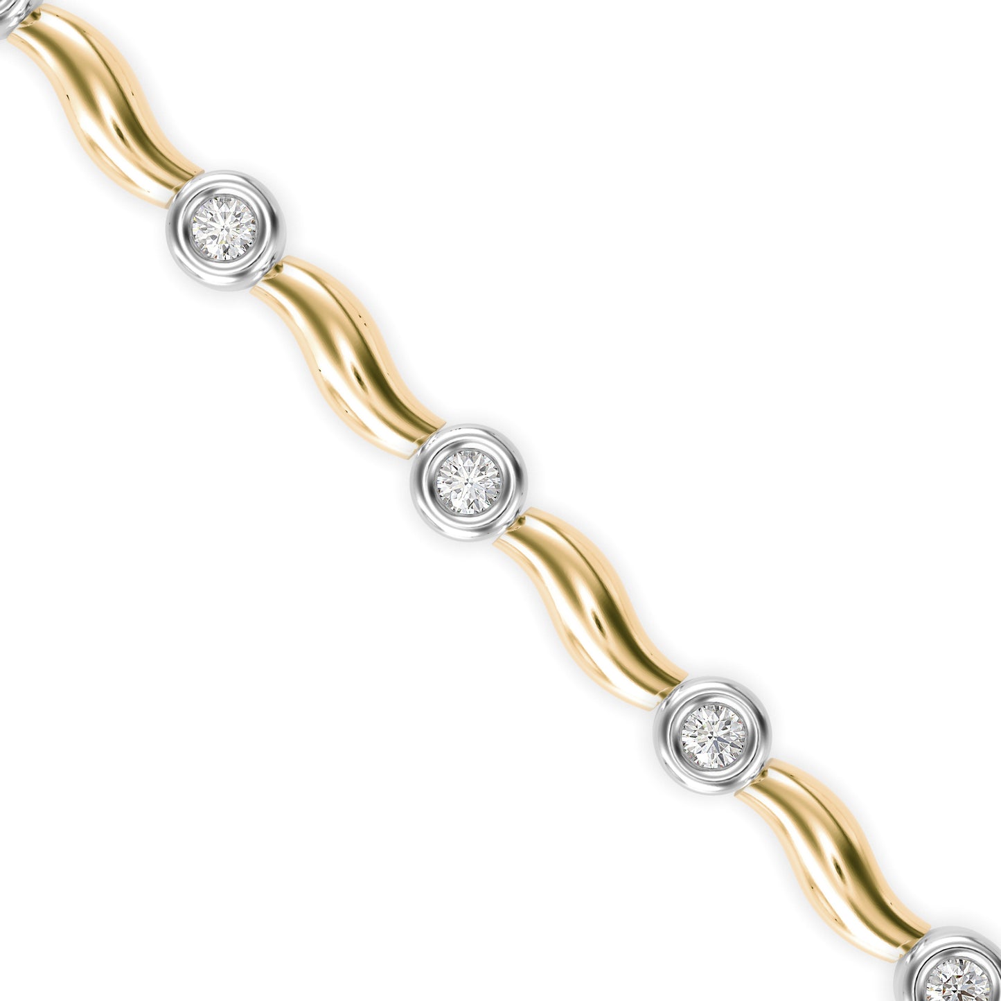 Wave Bezel Diamond Bracelet
