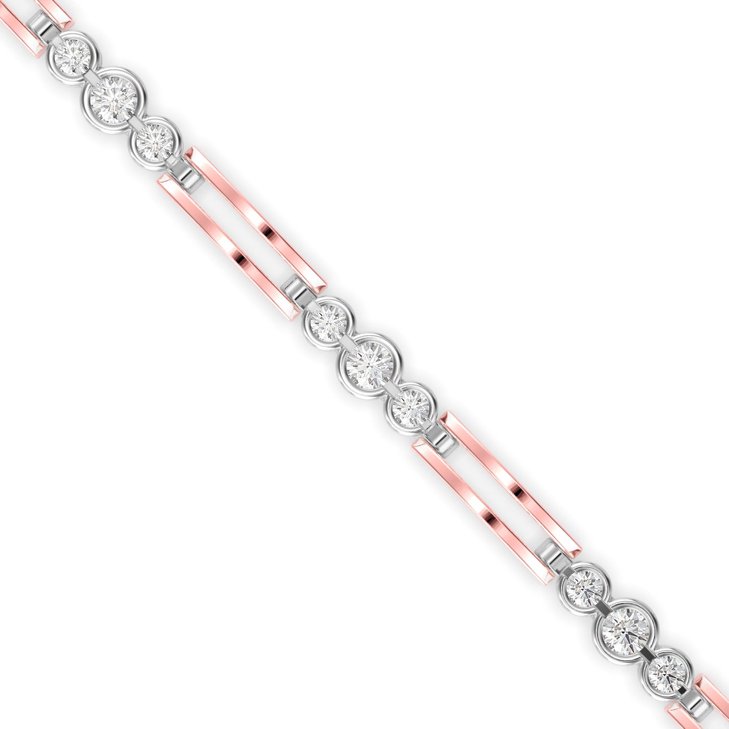 Modern Dual Bar Diamond Tennis Bracelet