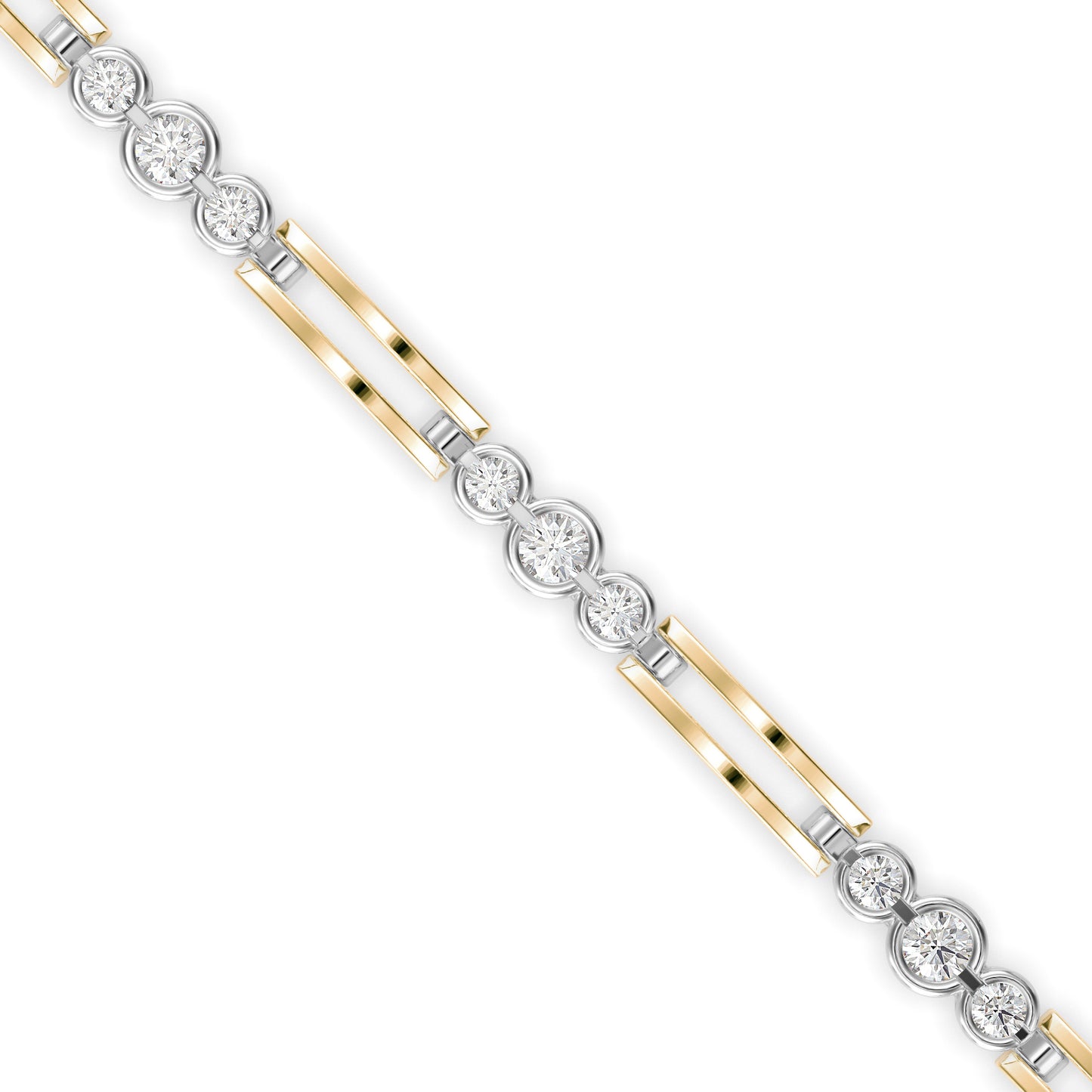 Modern Dual Bar Diamond Tennis Bracelet