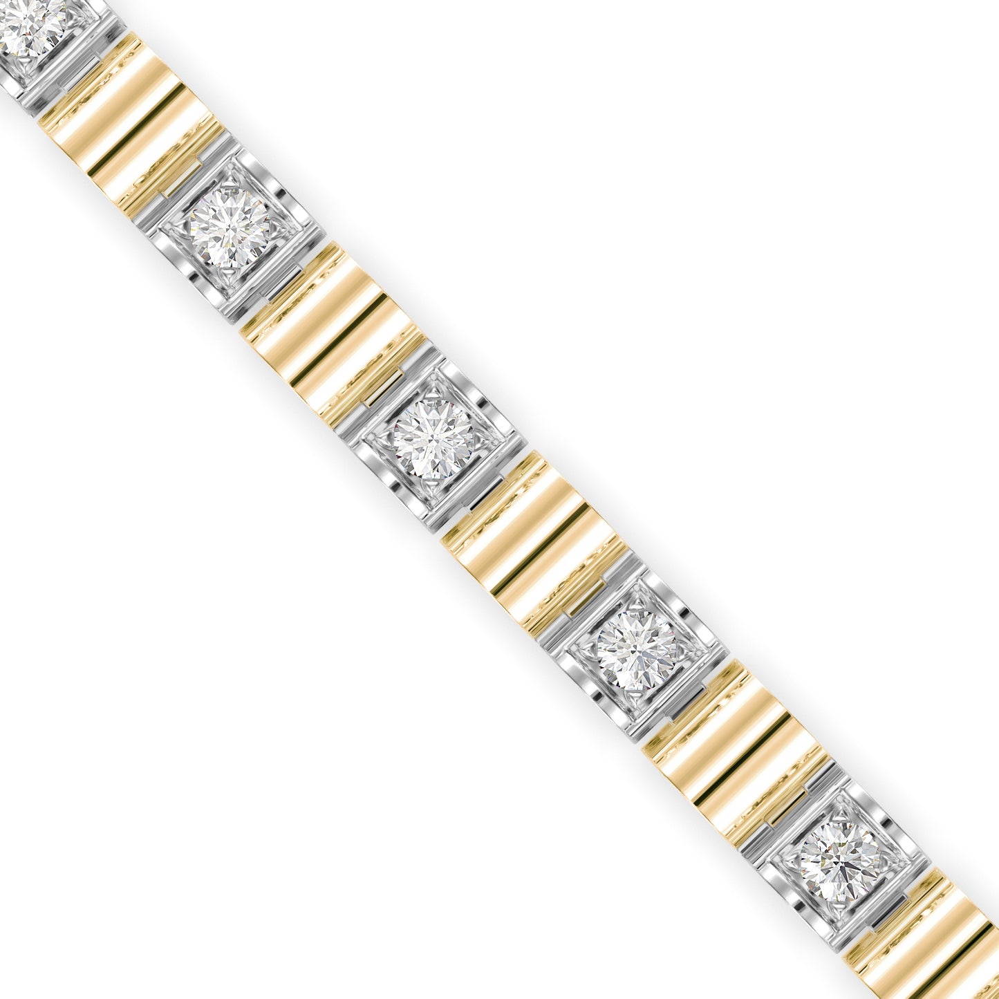 Classic Square Link Diamond Tennis Bracelet