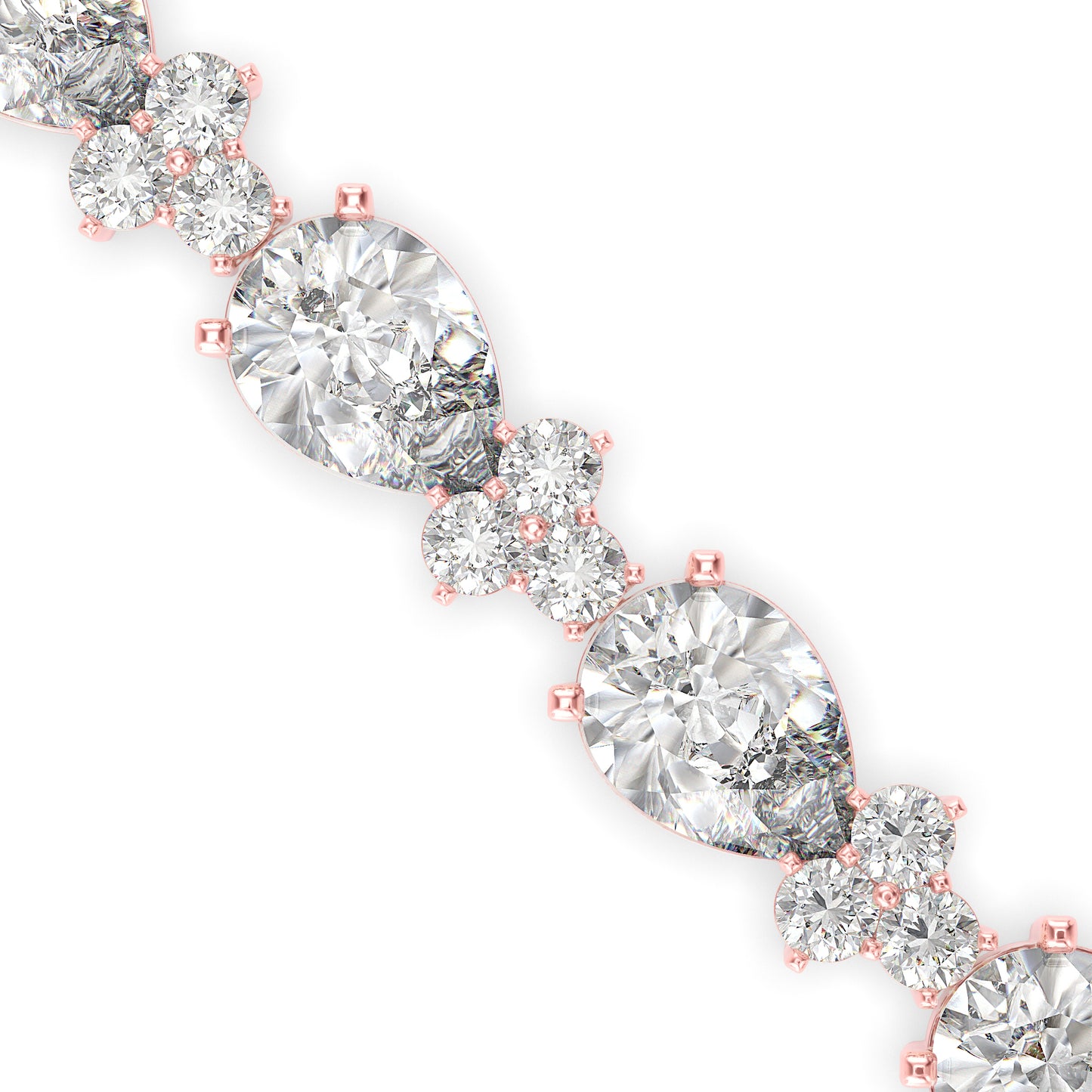 Pear-Shaped Diamond Tennis Bracelet