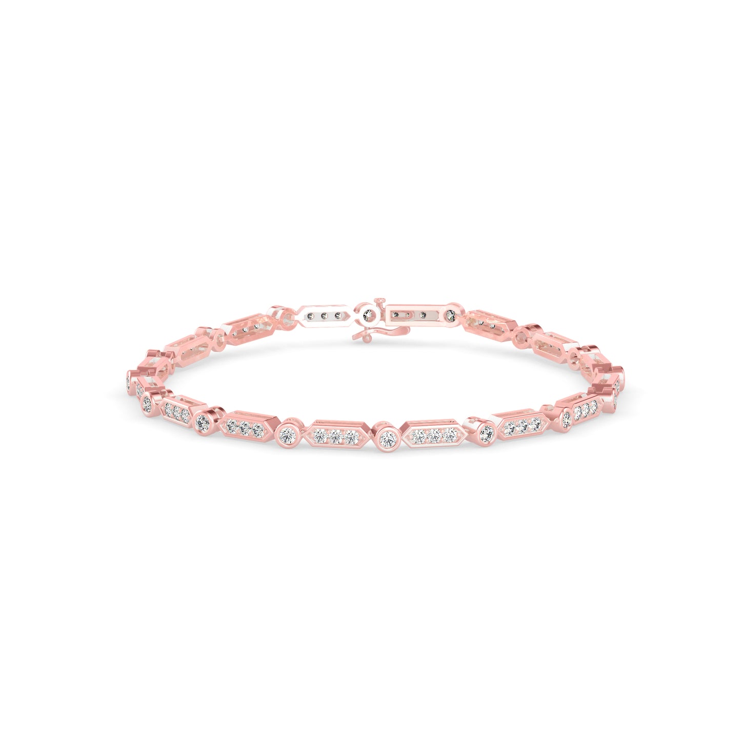Geometric Diamond Tennis Bracelet