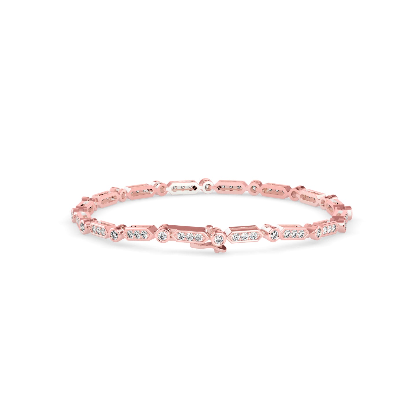 Geometric Diamond Tennis Bracelet
