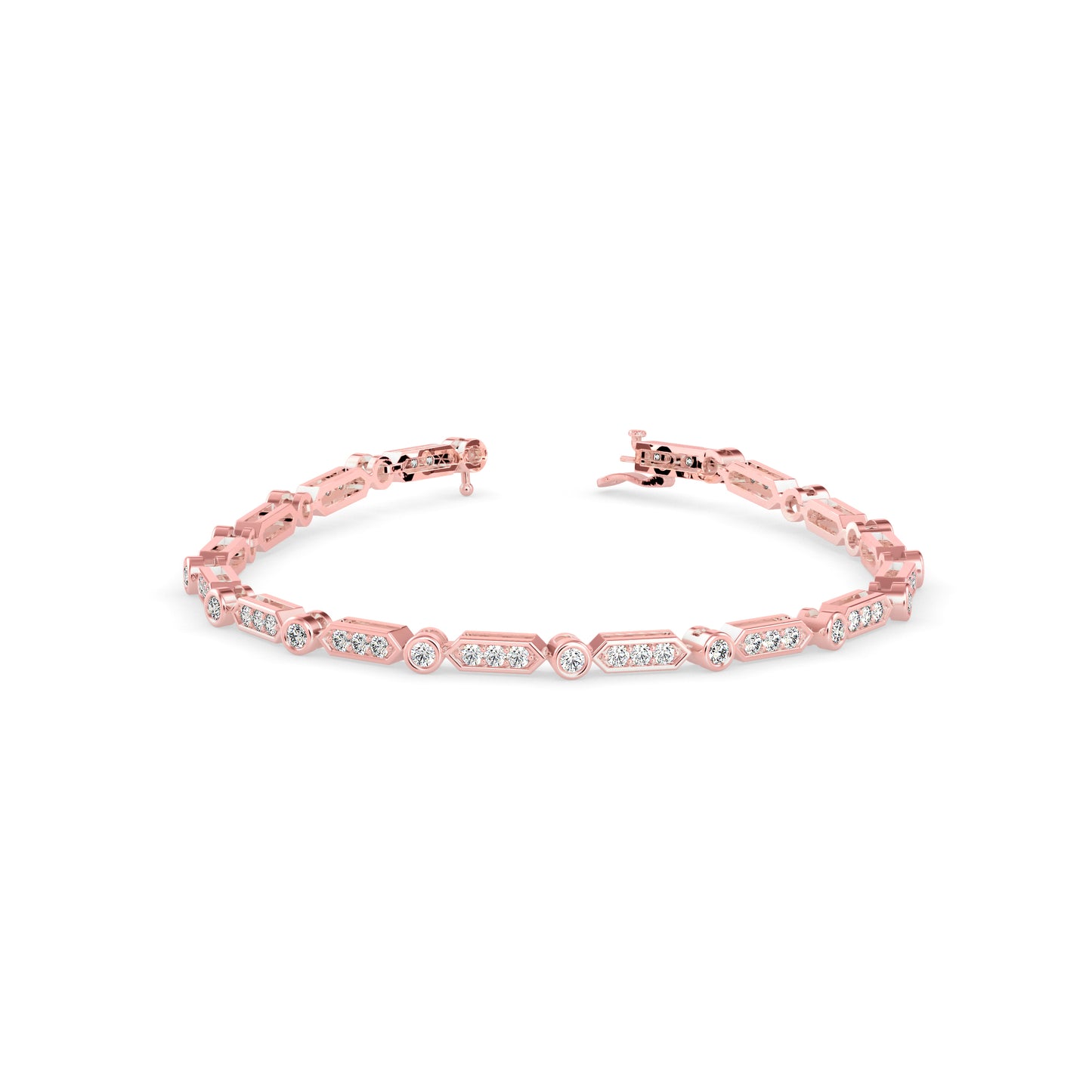 Geometric Diamond Tennis Bracelet