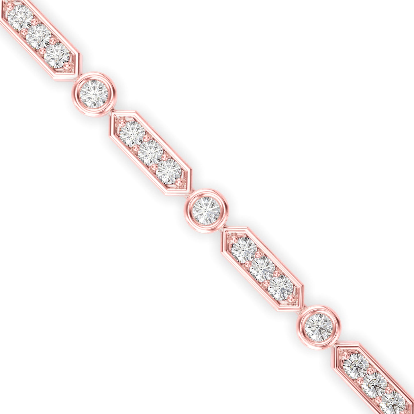 Geometric Diamond Tennis Bracelet